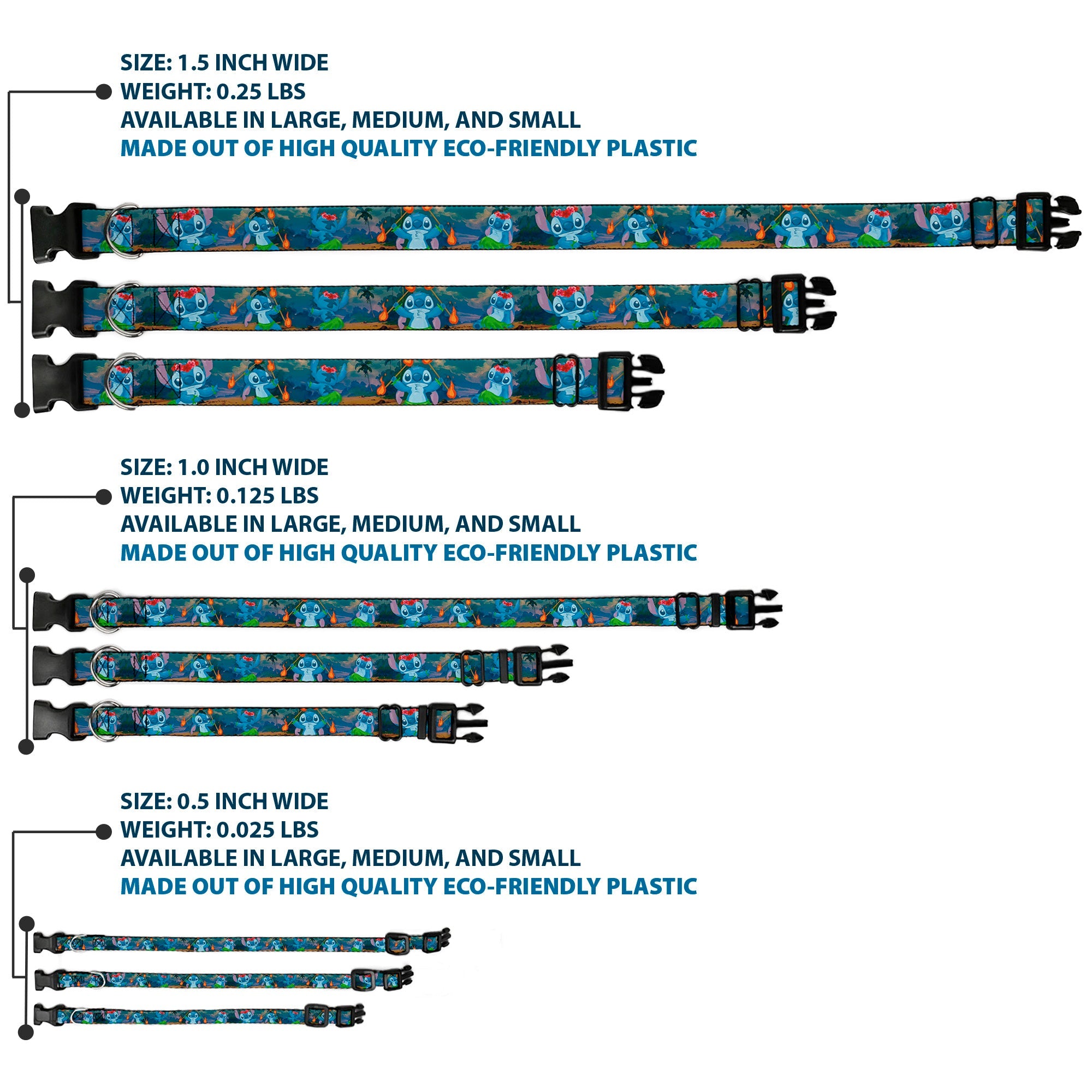 Plastic Clip Collar - Stitch Hula Dance 5-Poses