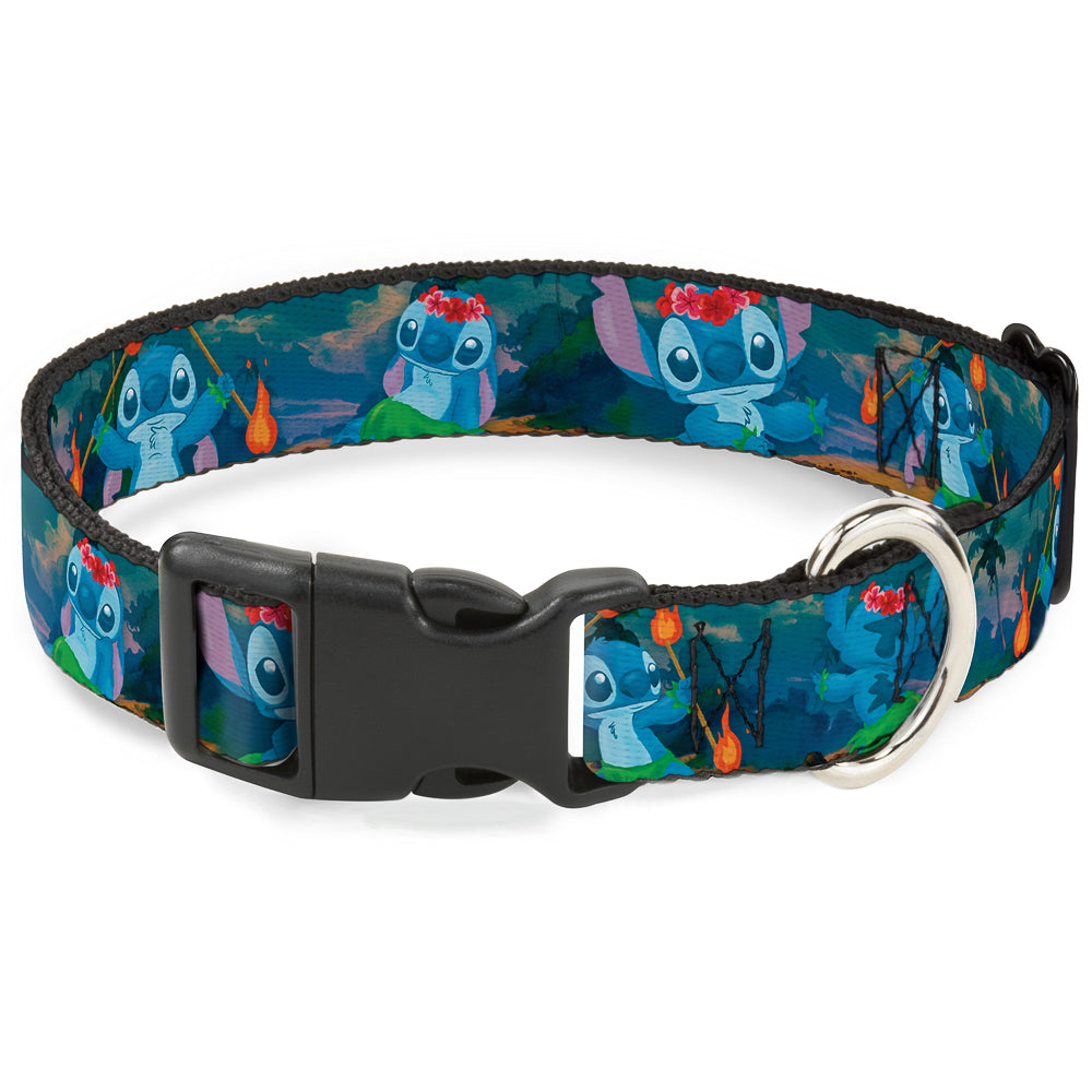 Plastic Clip Collar - Stitch Hula Dance 5-Poses