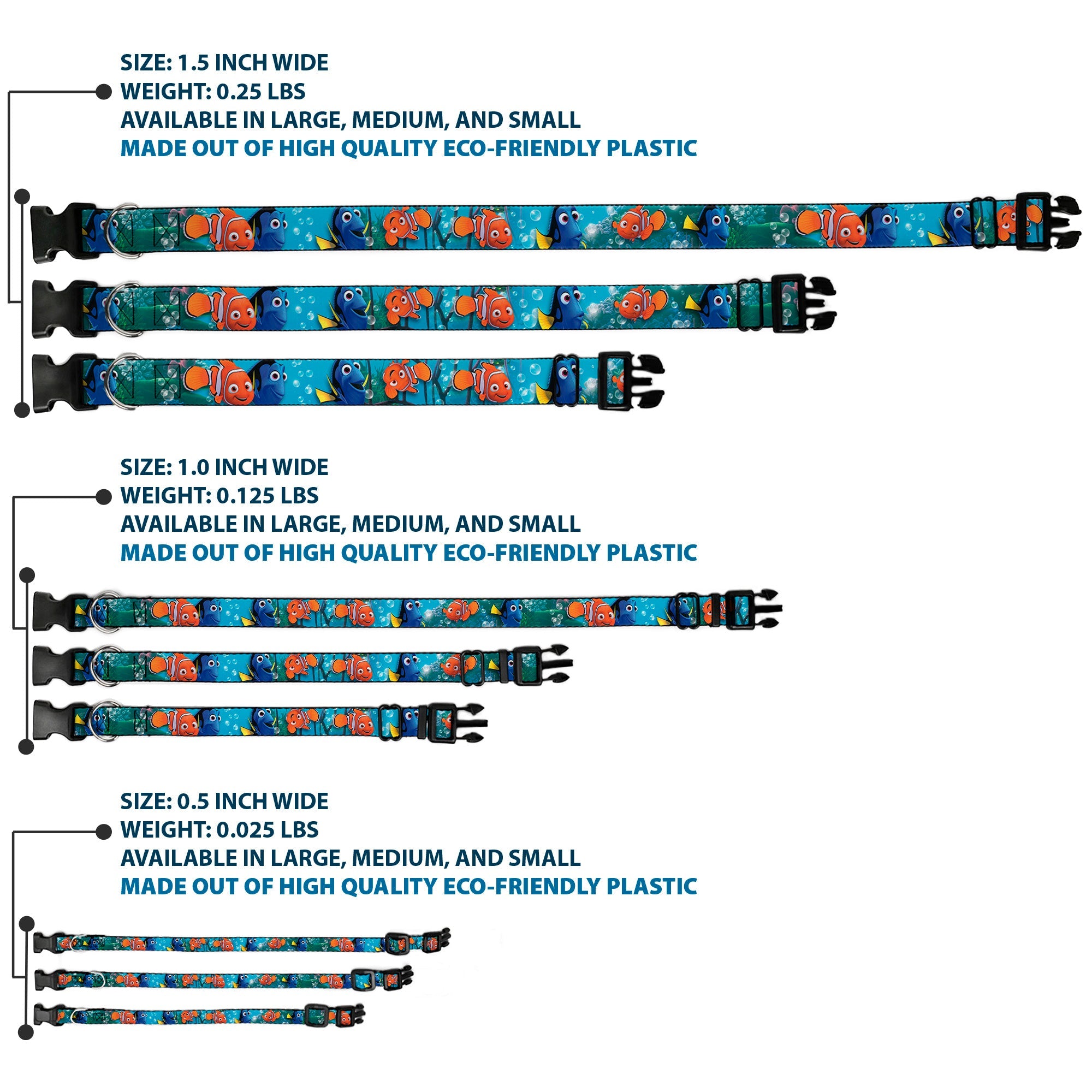 Plastic Clip Collar - Nemo & Dory Poses