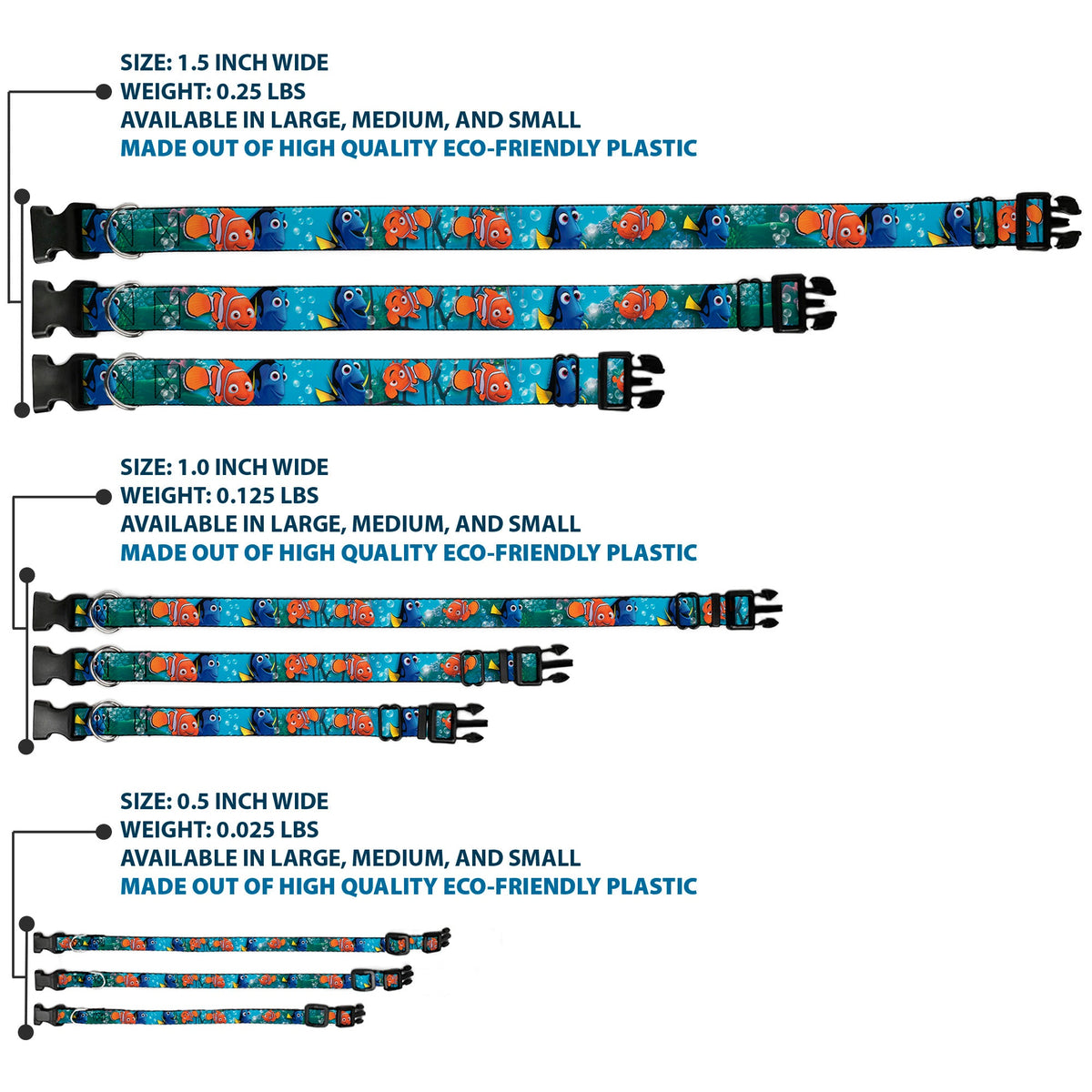 Plastic Clip Collar - Nemo & Dory Poses