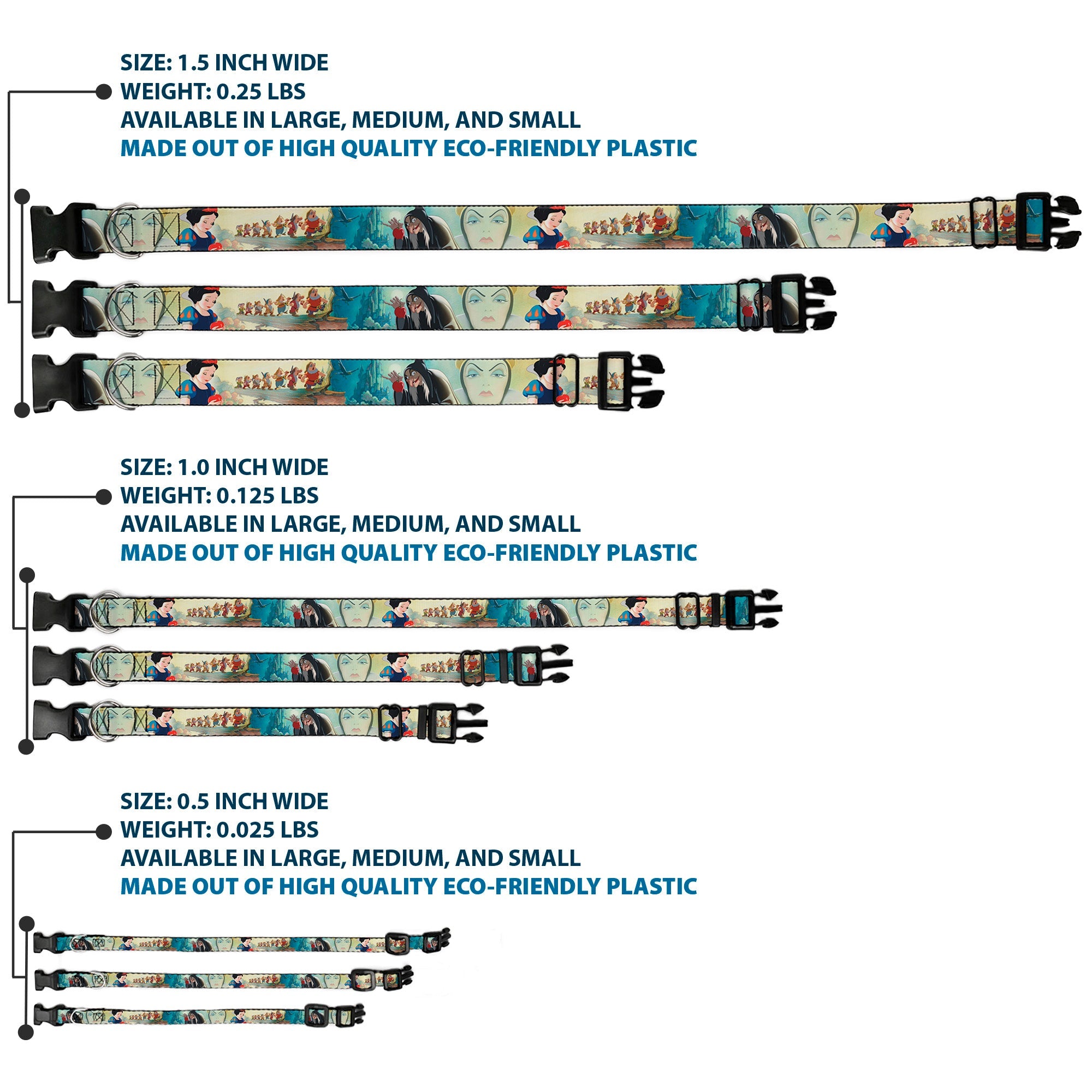 Plastic Clip Collar - Snow White/Dwarves/Old Witch/Evil Queen Scenes