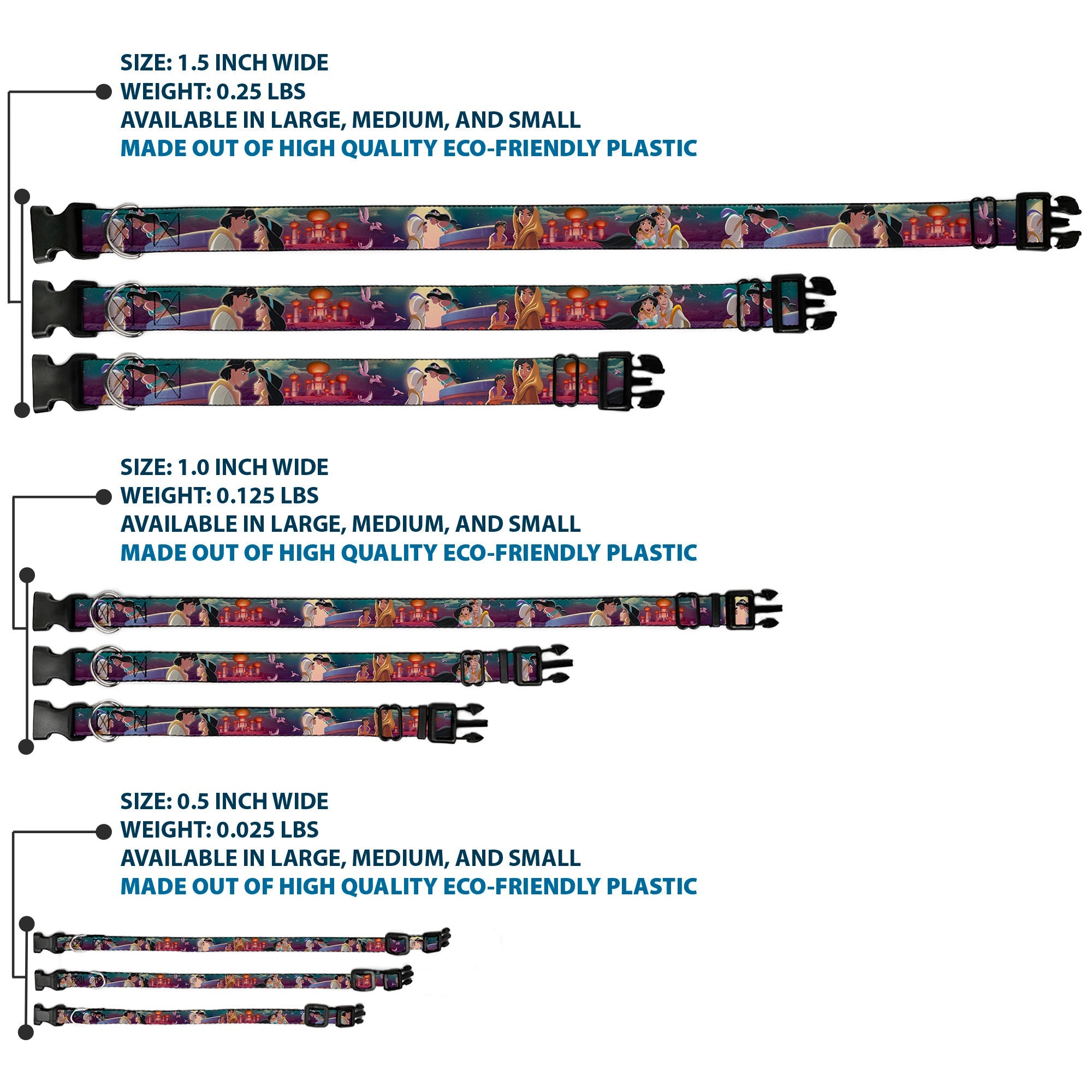 Plastic Clip Collar - Aladdin & Jasmine Scenes/Castle/Birds