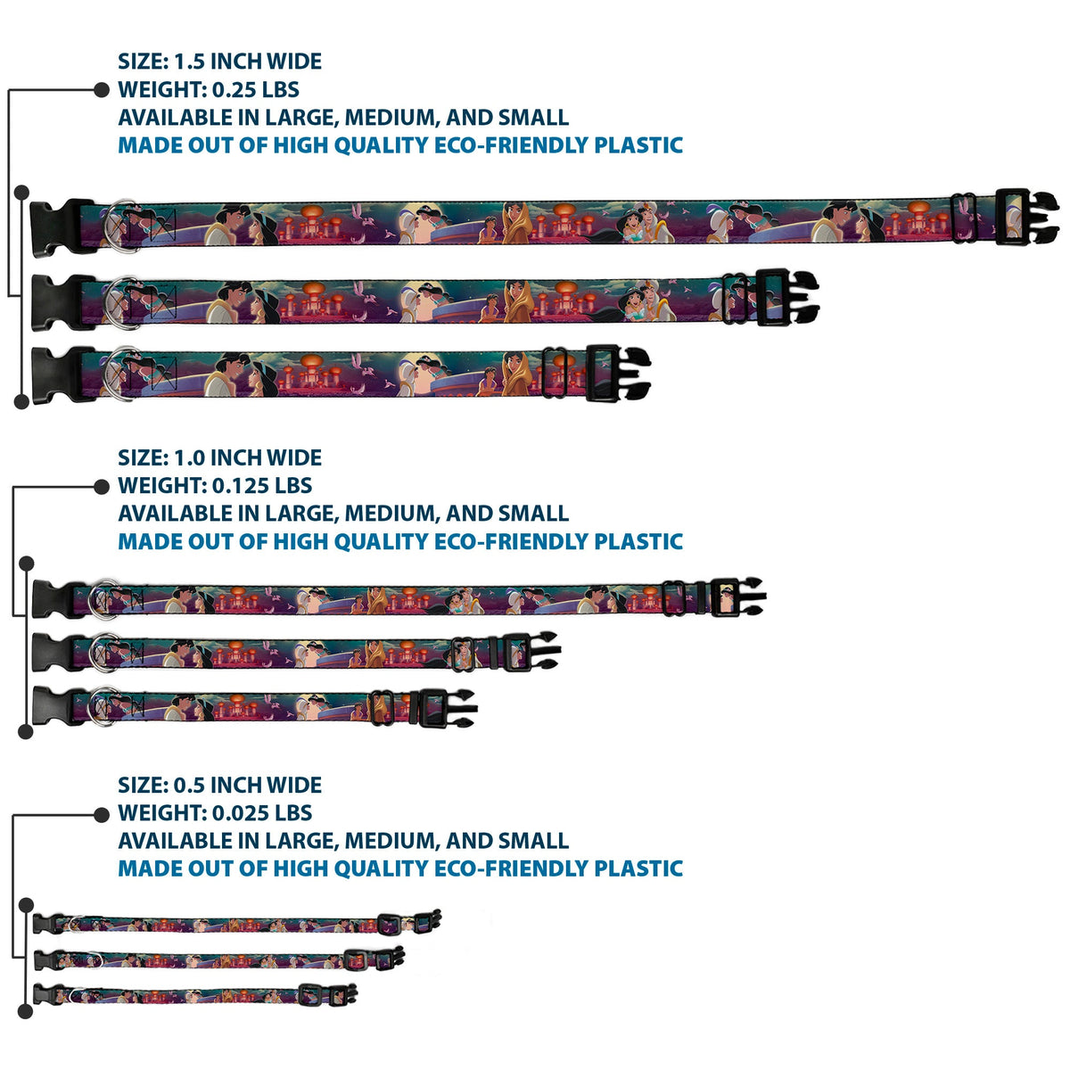 Plastic Clip Collar - Aladdin & Jasmine Scenes/Castle/Birds
