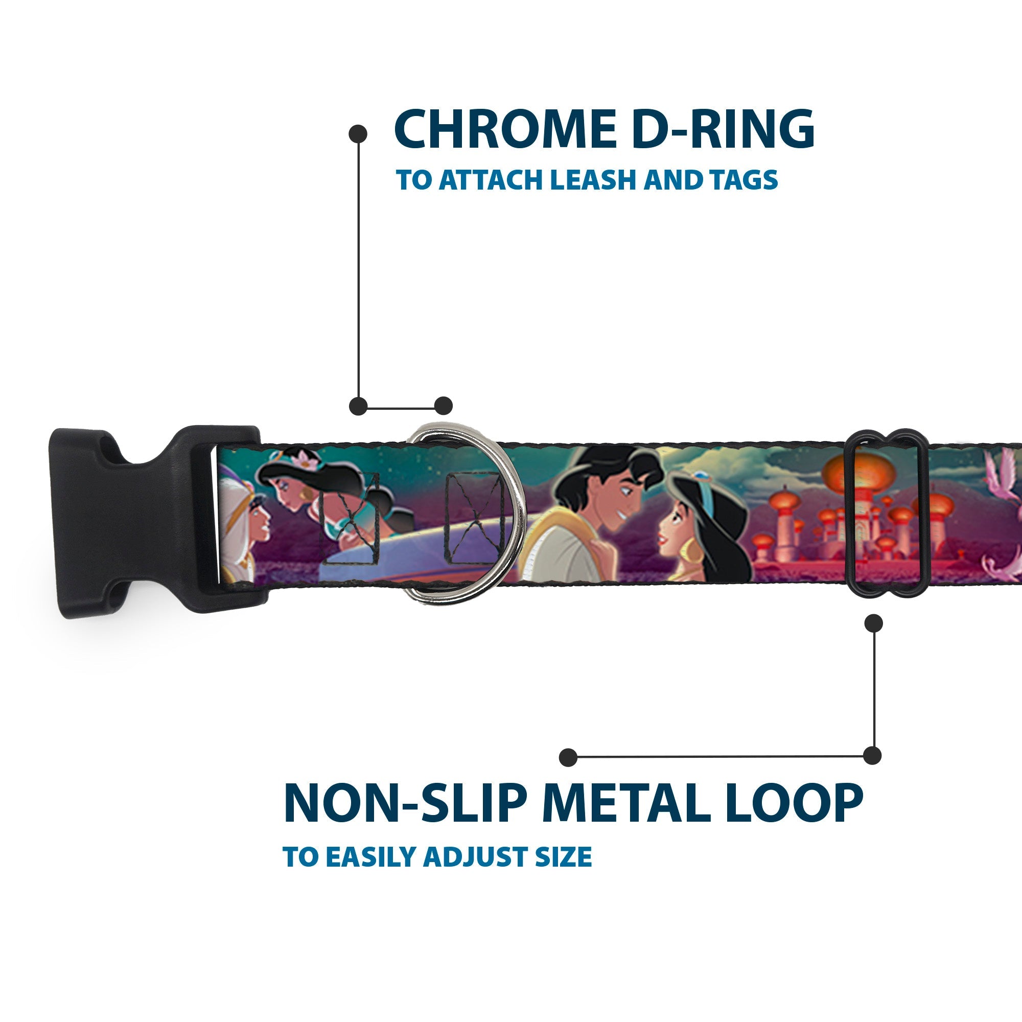 Plastic Clip Collar - Aladdin & Jasmine Scenes/Castle/Birds
