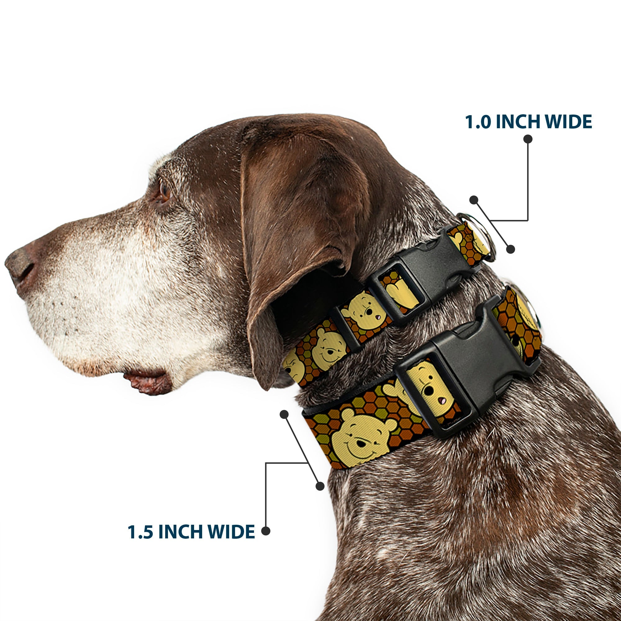 Plastic Clip Collar - Winnie the Pooh Expressions/Honeycomb Black/Browns