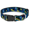 Plastic Clip Collar - Dory Poses/Swirls Blues/Yellows