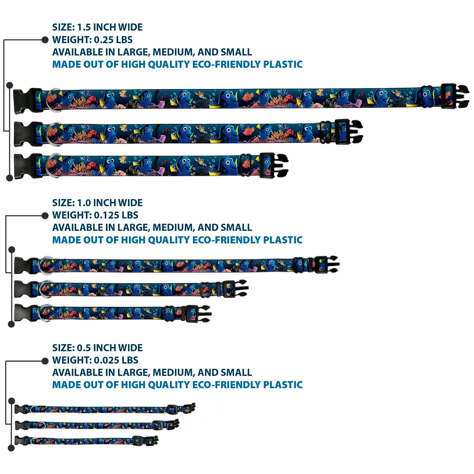 Plastic Clip Collar - Dory Poses & Friends Under the Sea