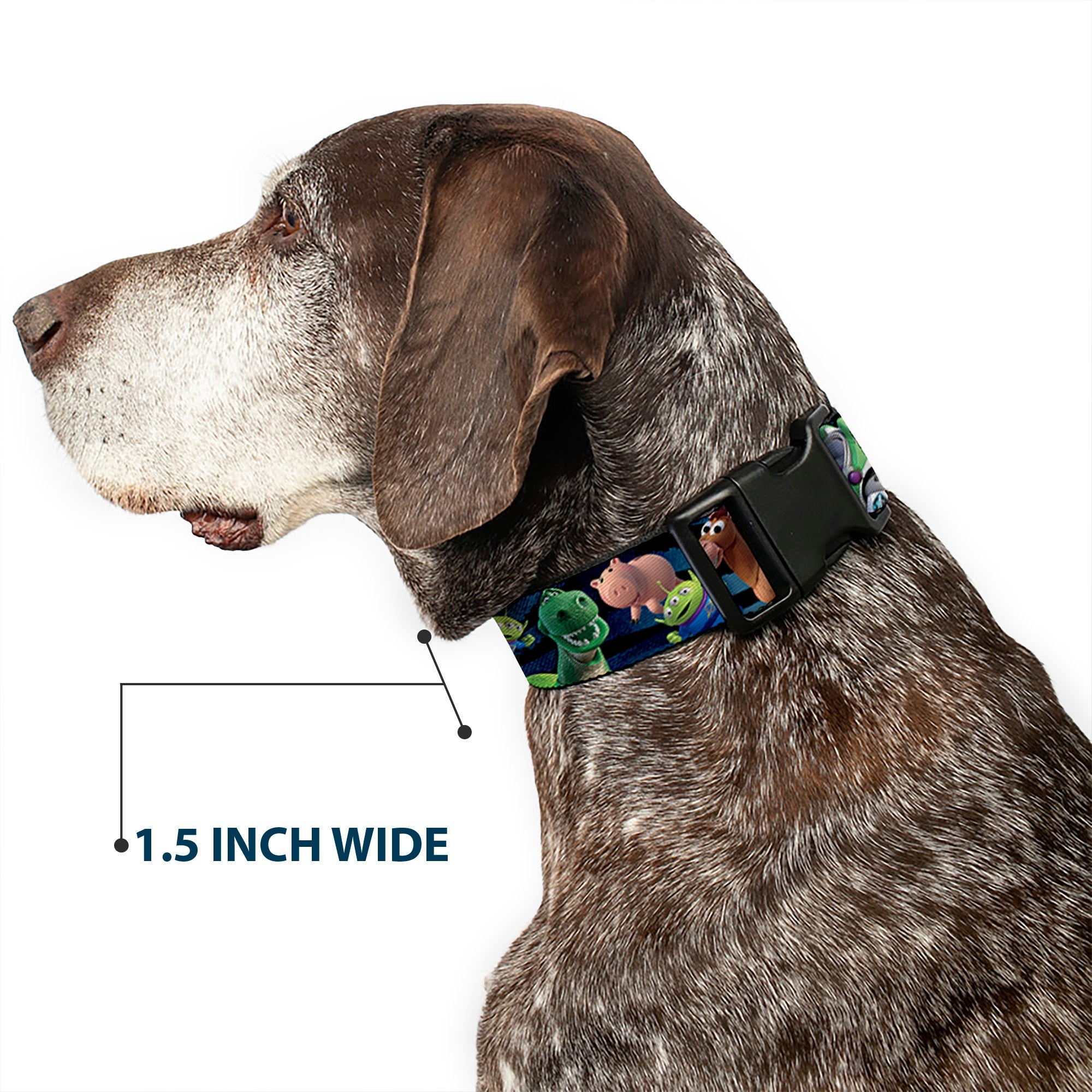 Plastic Clip Collar - Toy Story Characters Running2 Denim Rays