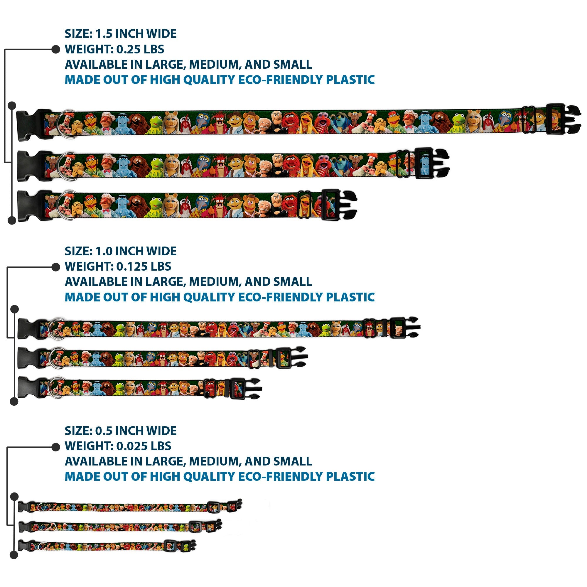 Plastic Clip Collar - Muppets 20-Character Group Pose Greens