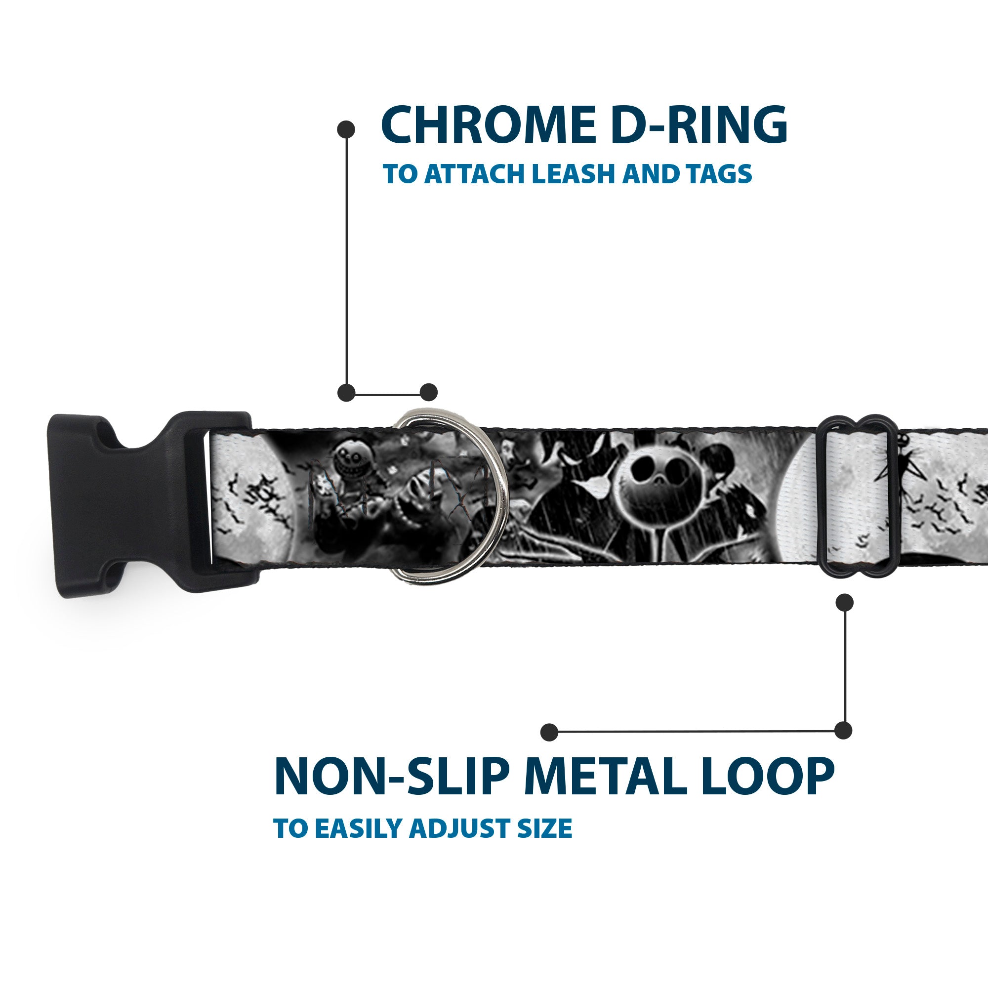 Plastic Clip Collar - Jack & Oogie Boogie Scenes Grays