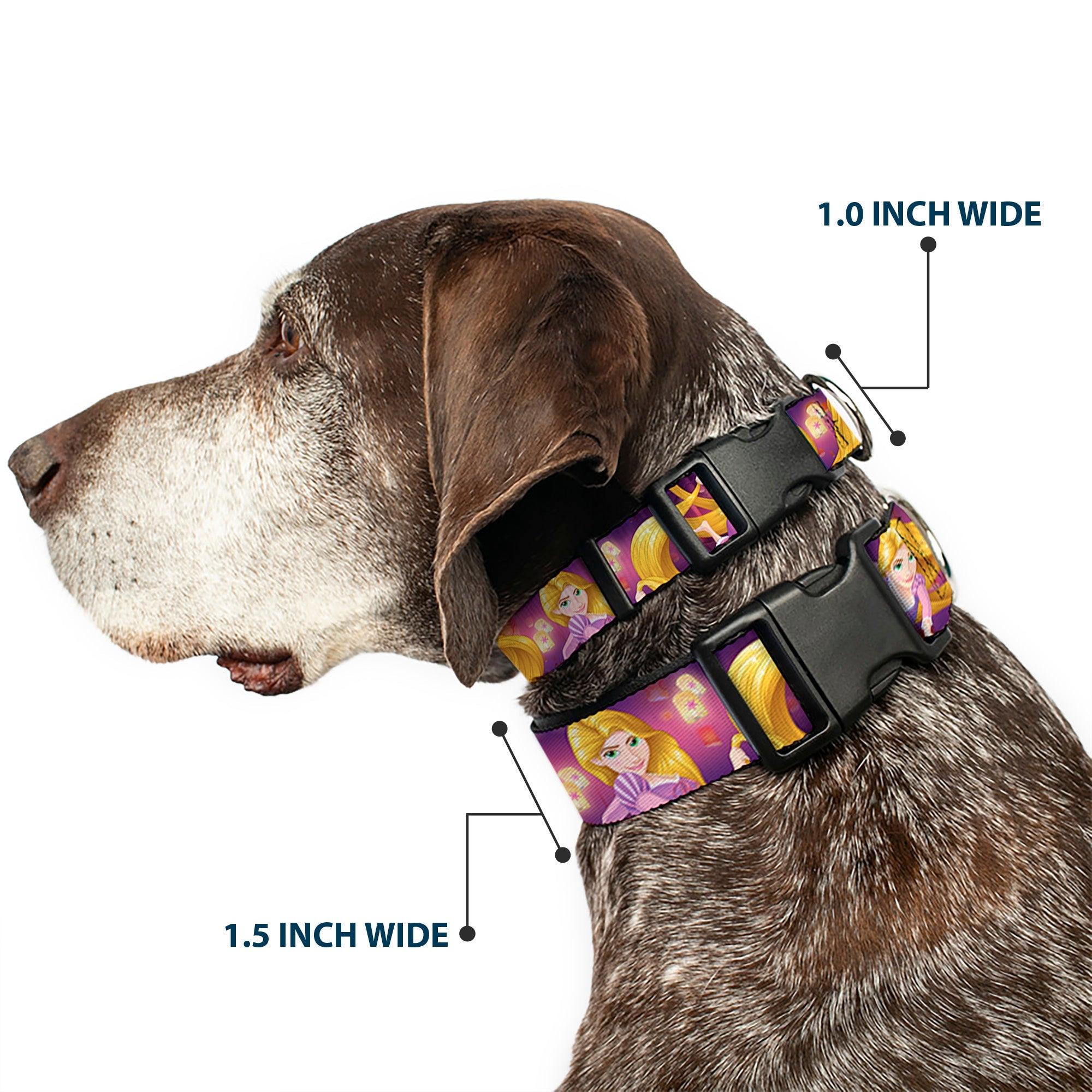 Plastic Clip Collar - Rapunzel 4-Tangled Poses/Pascal/Lights Light Purples