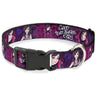 Plastic Clip Collar - Descendants Mal 3-Poses GOOD ISNT ALWAYS/Hearts/Dragons EASY Purples/Pinks