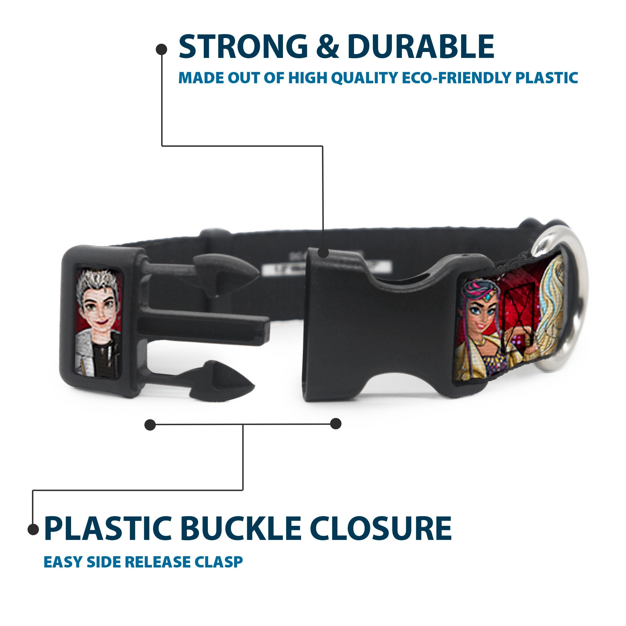 Plastic Clip Collar - Descendants 11-Character Group Pose Reds/Gray