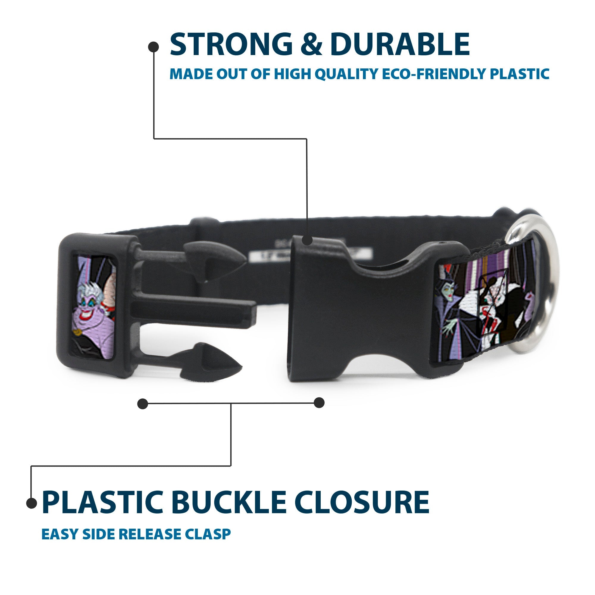 Plastic Clip Collar - 5-Disney Villains Stacked