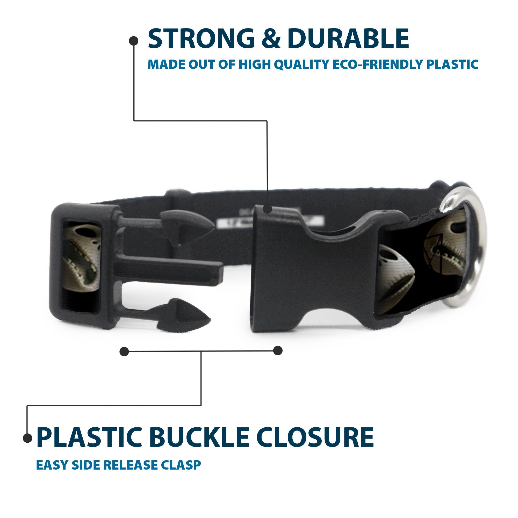 Plastic Clip Collar - Jack 10-Expressions Staggered Black