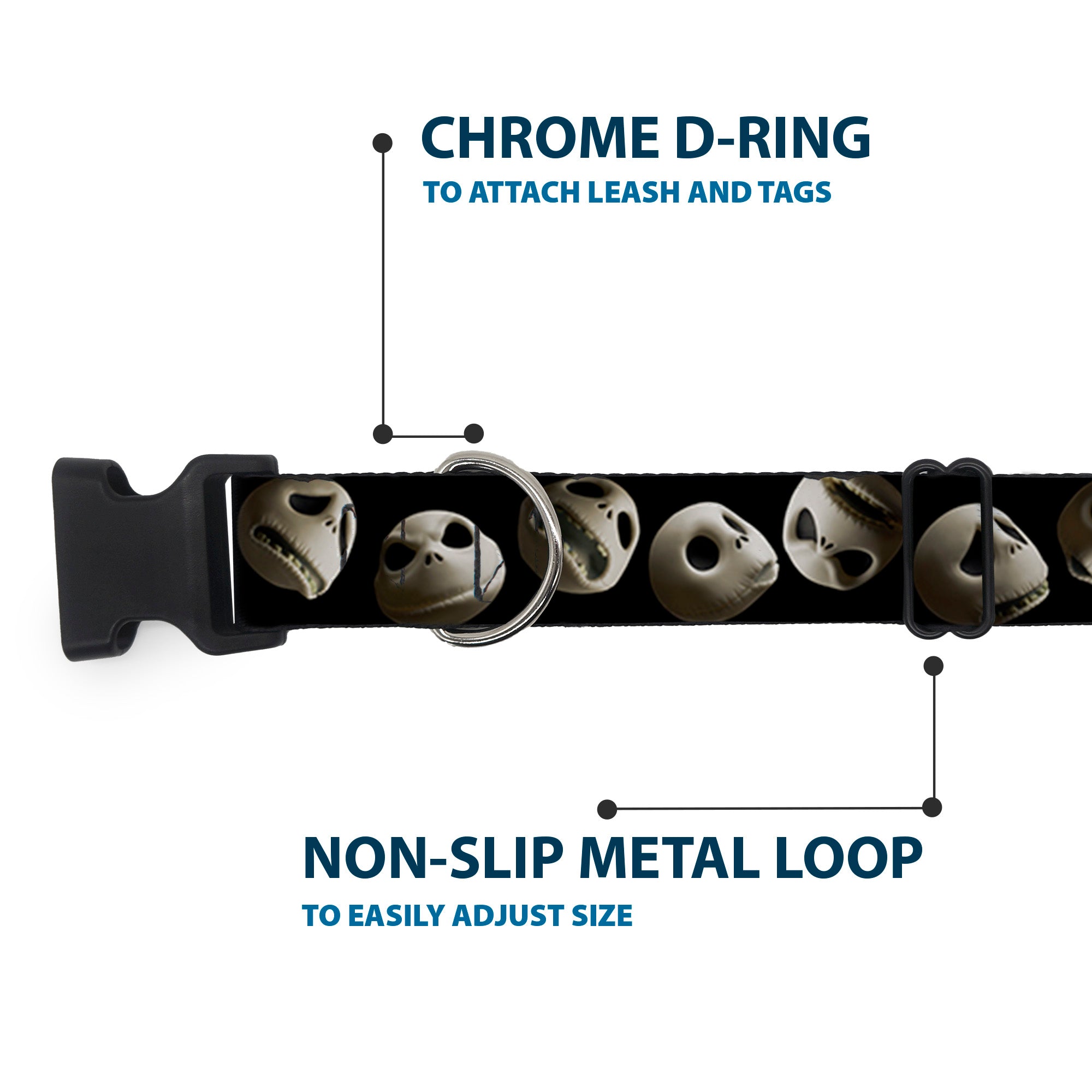 Plastic Clip Collar - Jack 10-Expressions Staggered Black