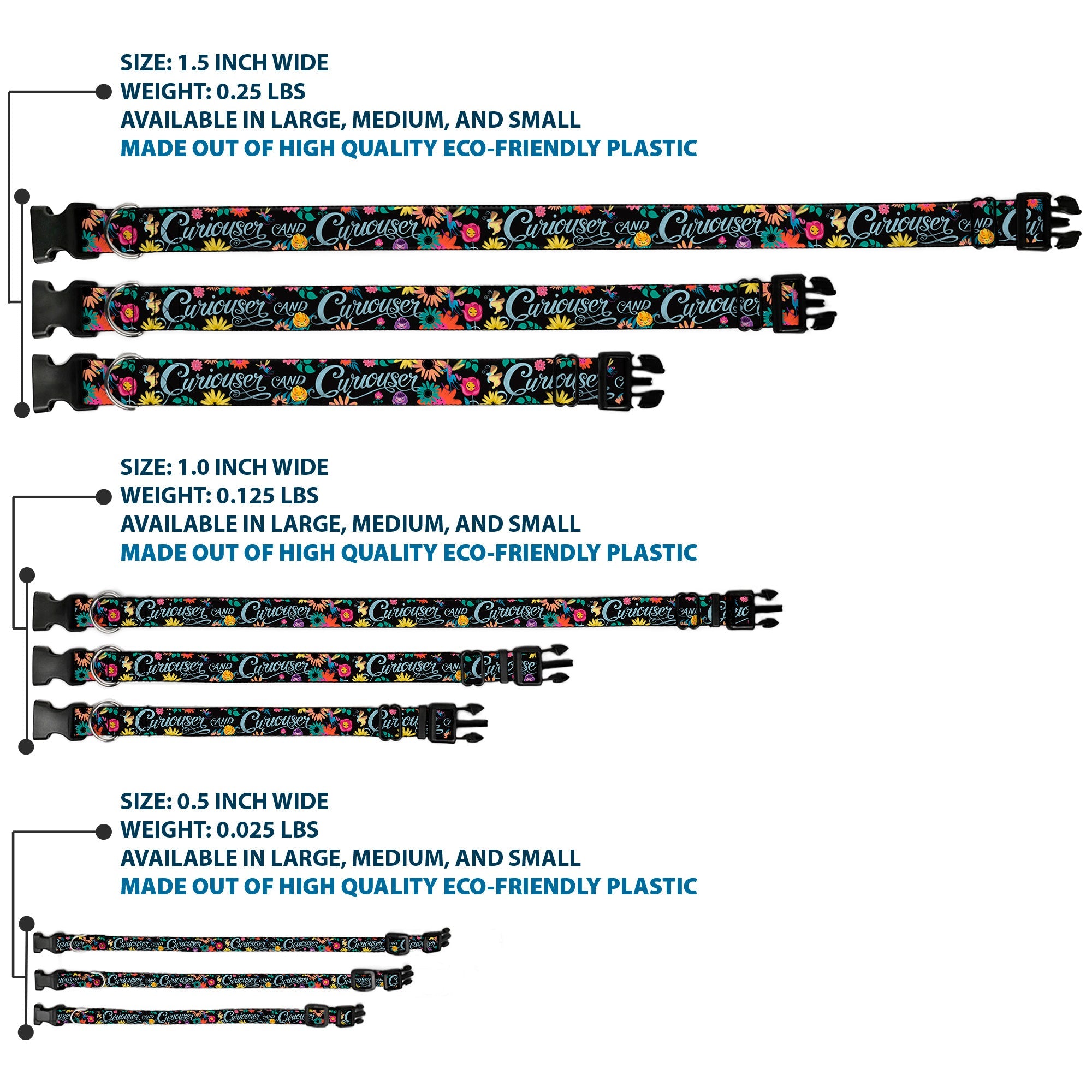 Plastic Clip Collar - CURIOUSER AND CURIOUSER/Flowers of Wonderland Collage