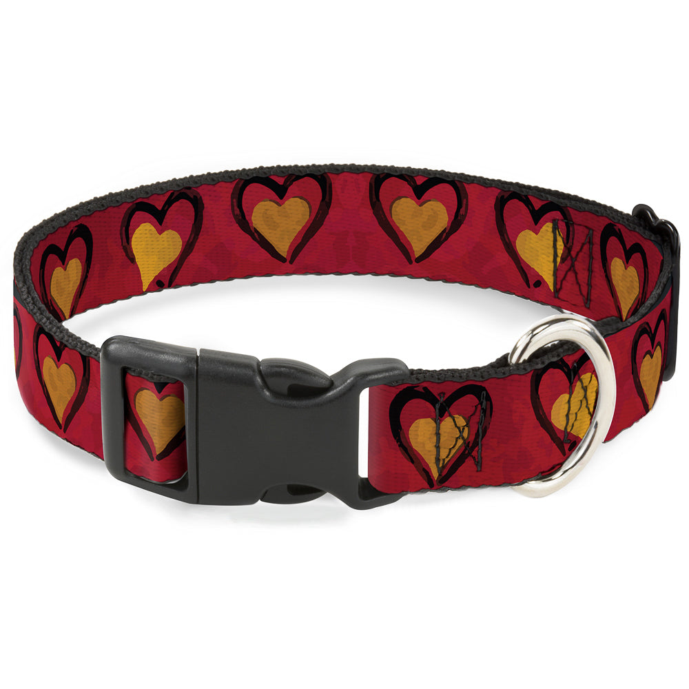 Plastic Clip Collar - Alice in Wonderland Queens Hearts Reds/Black/Gold