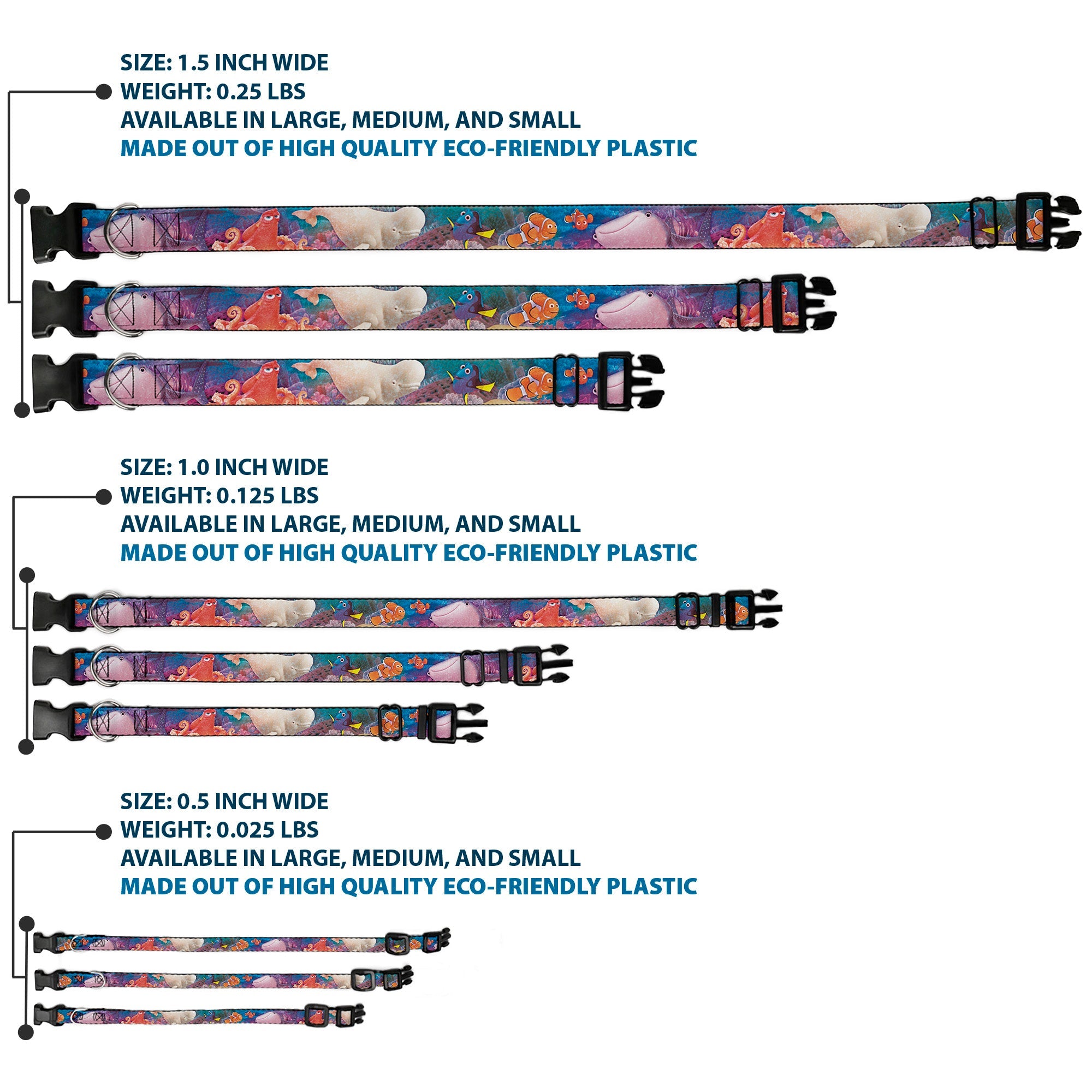 Plastic Clip Collar - Dory & 5-Friends Under the Sea