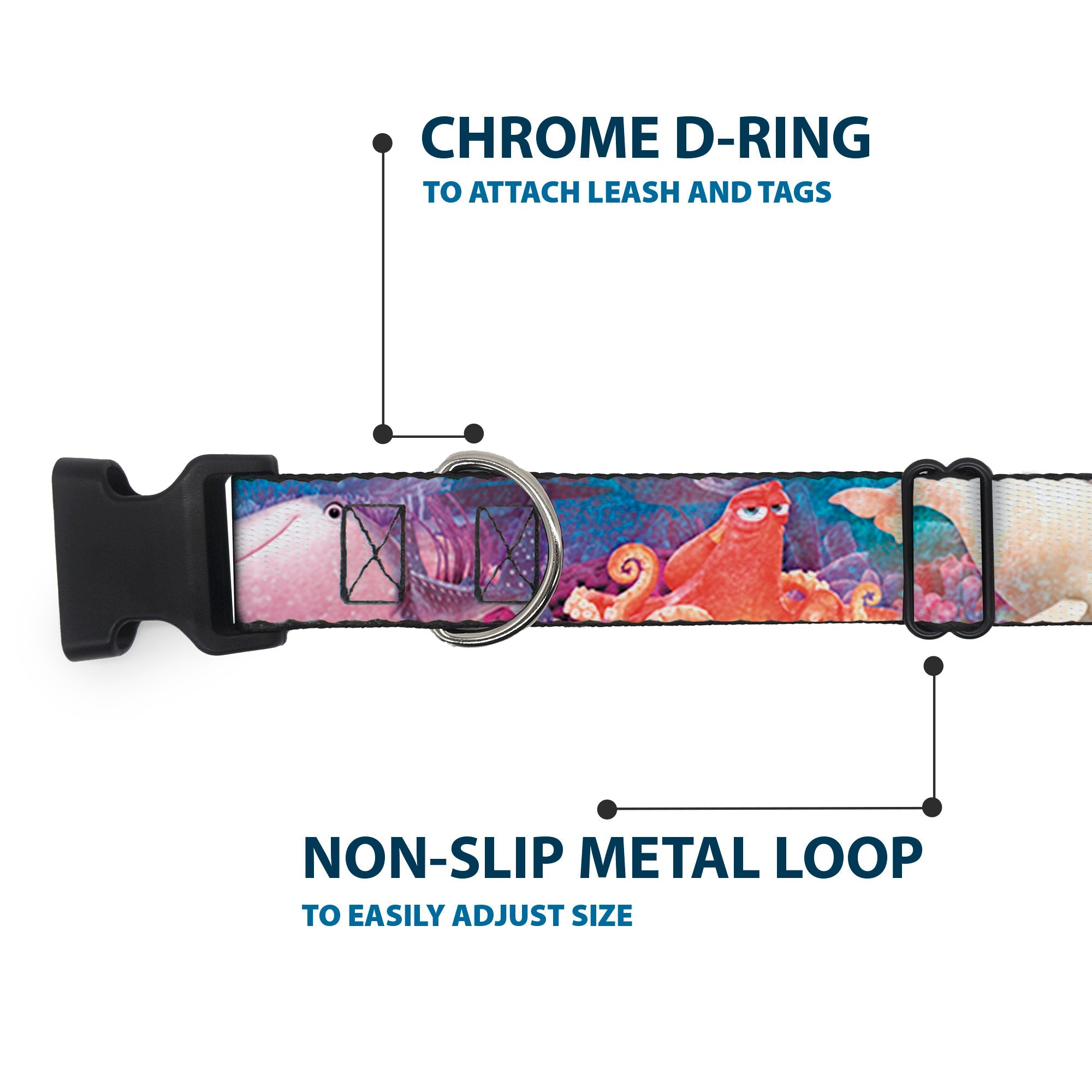 Plastic Clip Collar - Dory & 5-Friends Under the Sea