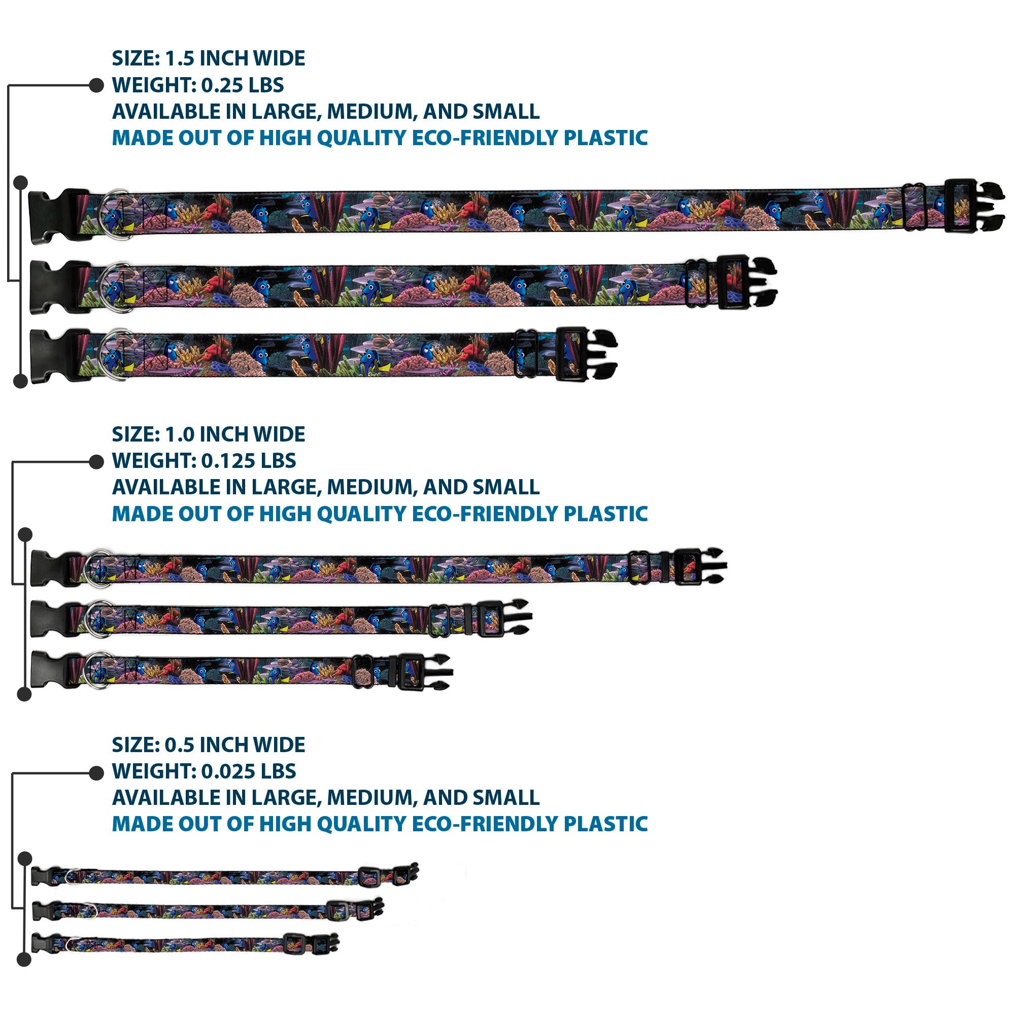 Plastic Clip Collar - Dory 4-Hiding Poses Under the Sea