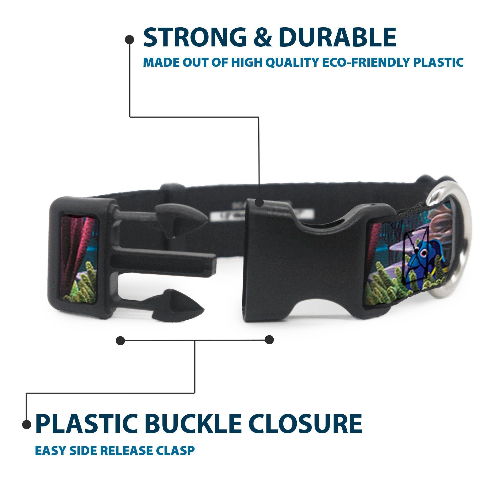 Plastic Clip Collar - Dory 4-Hiding Poses Under the Sea