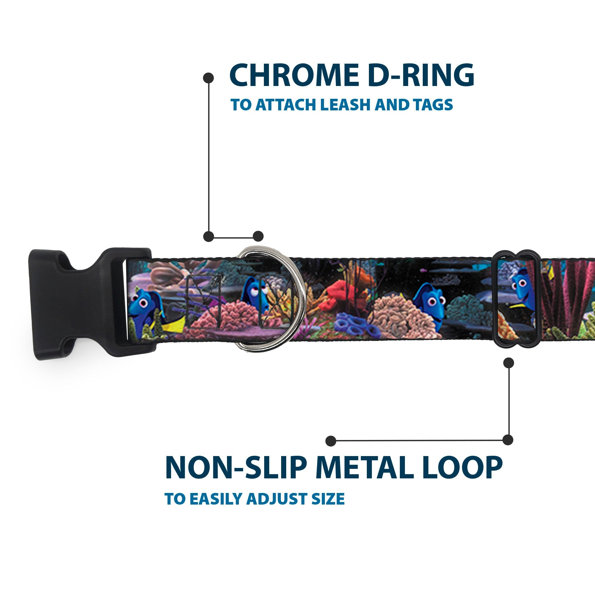 Plastic Clip Collar - Dory 4-Hiding Poses Under the Sea