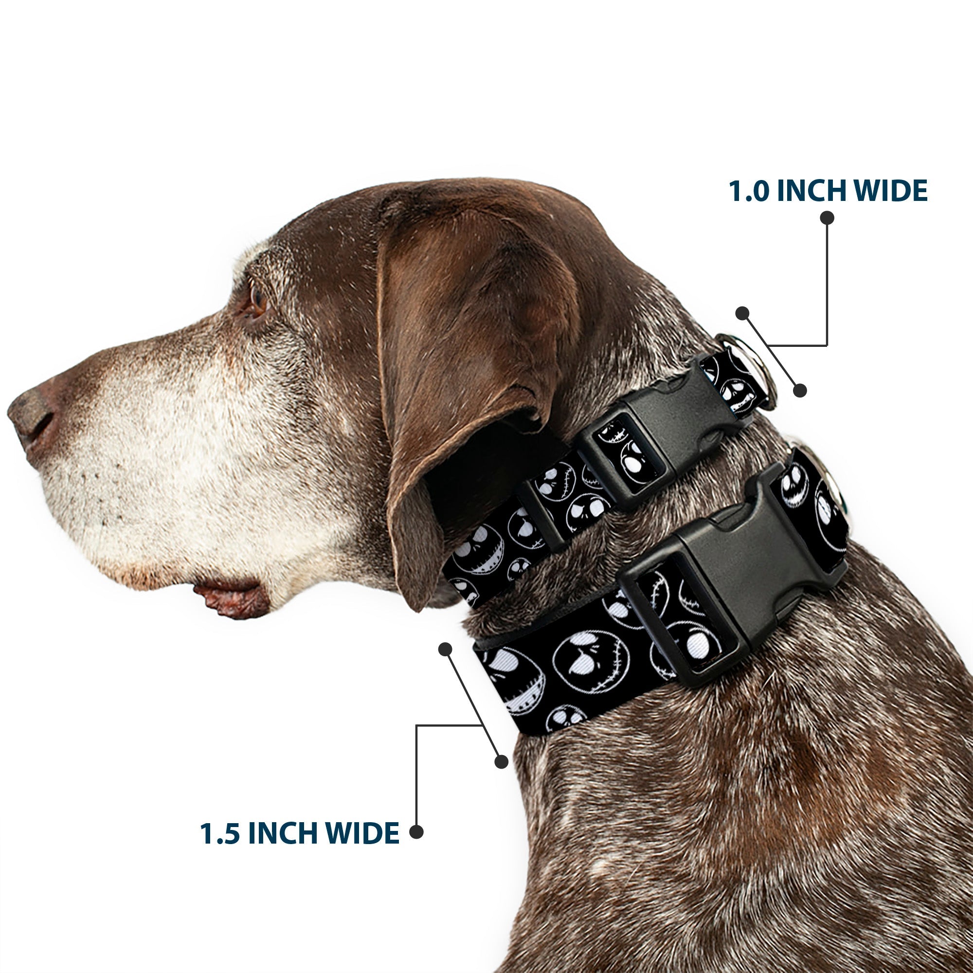 Plastic Clip Collar - Jack Outline Expressions Scattered Black/White