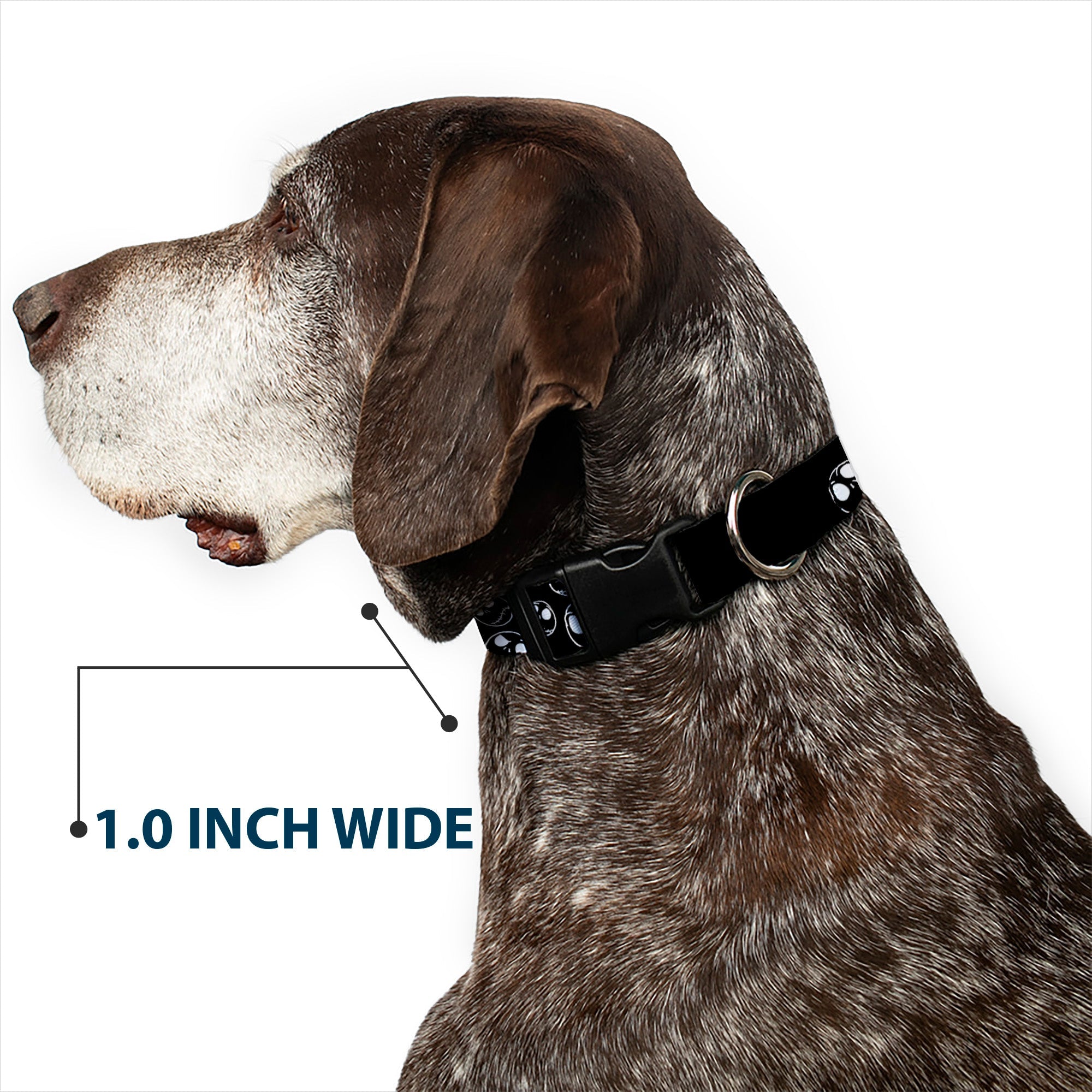 Plastic Clip Collar - Jack Outline Expressions Scattered Black/White