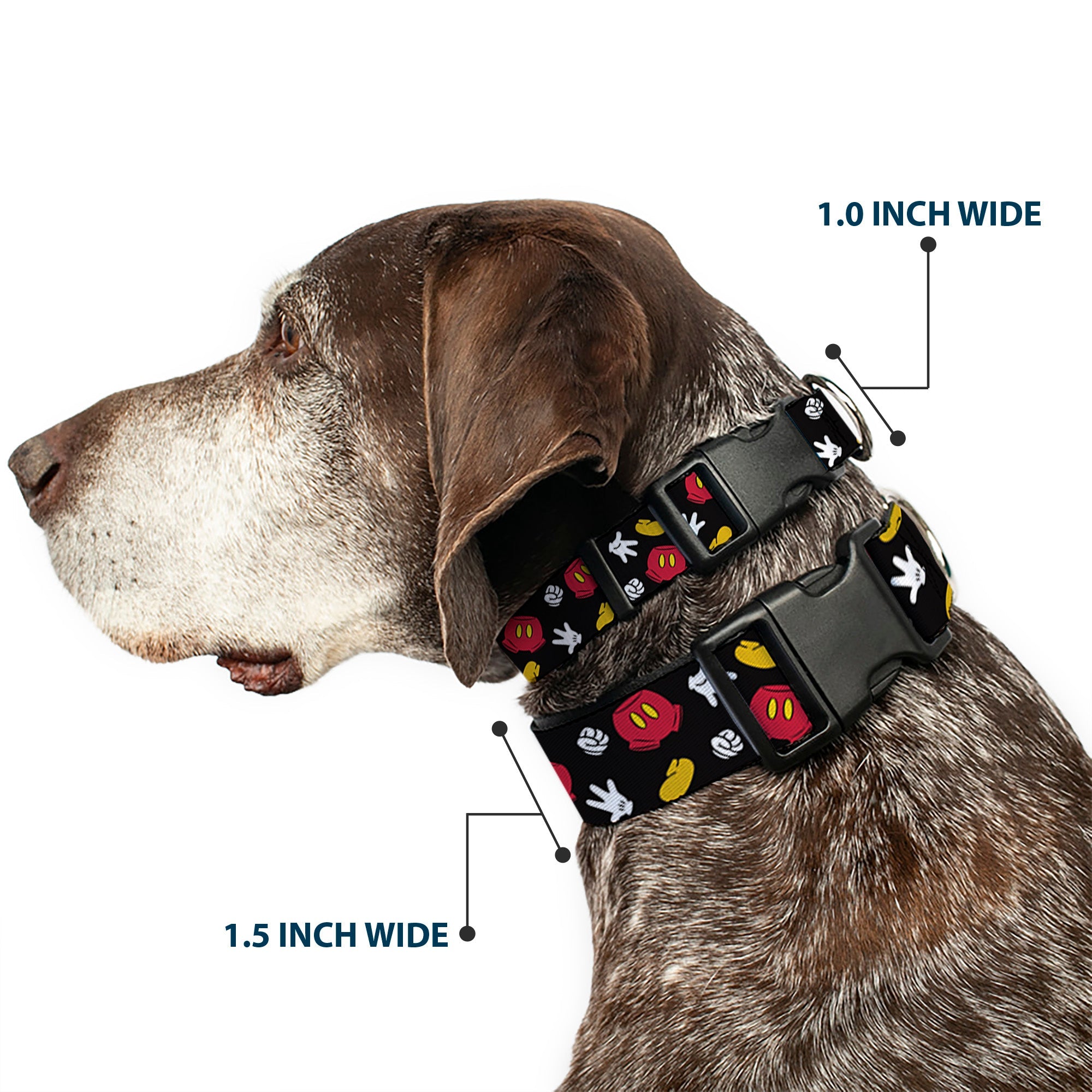 Plastic Clip Collar - Mickey Mouse Costume Elements Scattered Black
