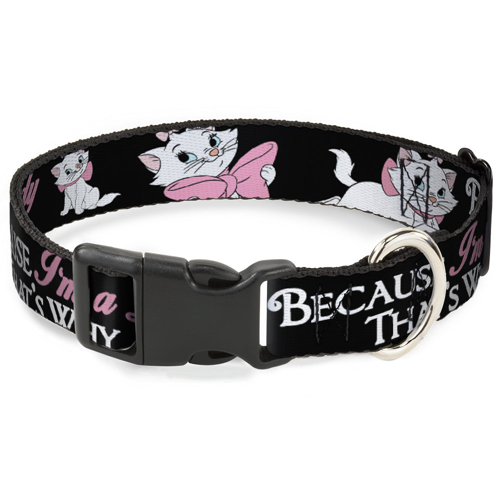 Plastic Clip Collar - Aristocats Marie 3-Poses BECAUSE IM A LADY THATS WHY Black/White/Pink