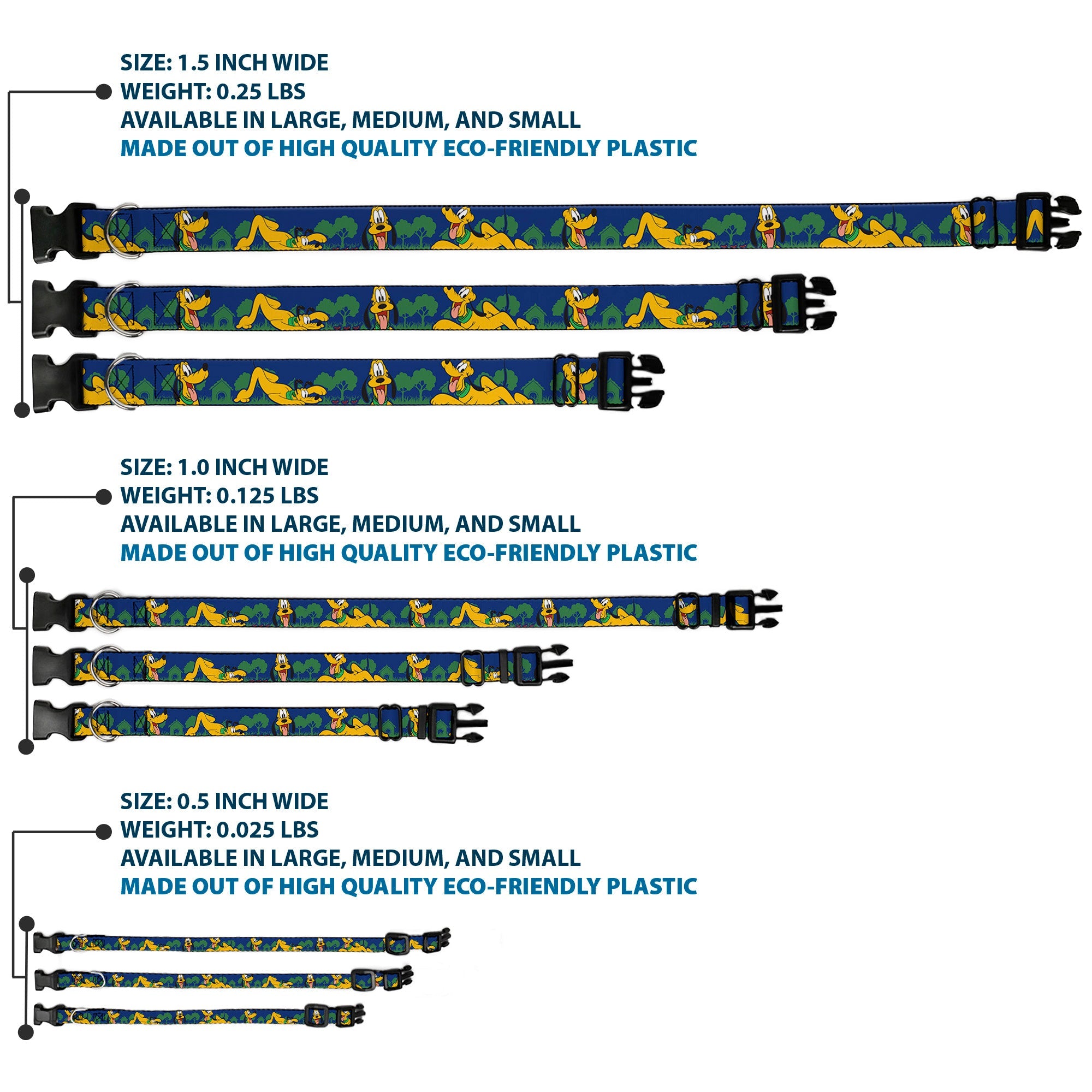 Plastic Clip Collar - Pluto 4-Poses/Landscape Blue/Green