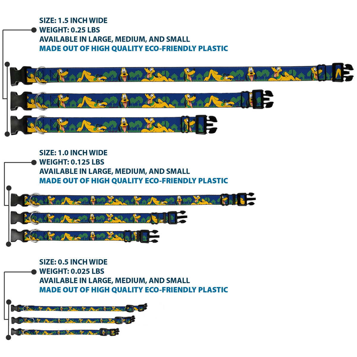 Plastic Clip Collar - Pluto 4-Poses/Landscape Blue/Green