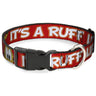 Plastic Clip Collar - Pluto 2-Pose ITS A RUFF LIFE Red/Yellow/White