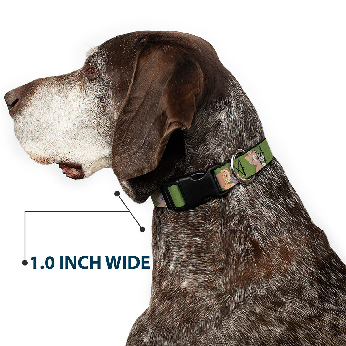 Plastic Clip Collar - Lady and Tramp 6-Poses Olive Green