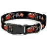 Plastic Clip Collar - Cars 3 Lightning McQueen Caricature/Race Flags Black/White/Red