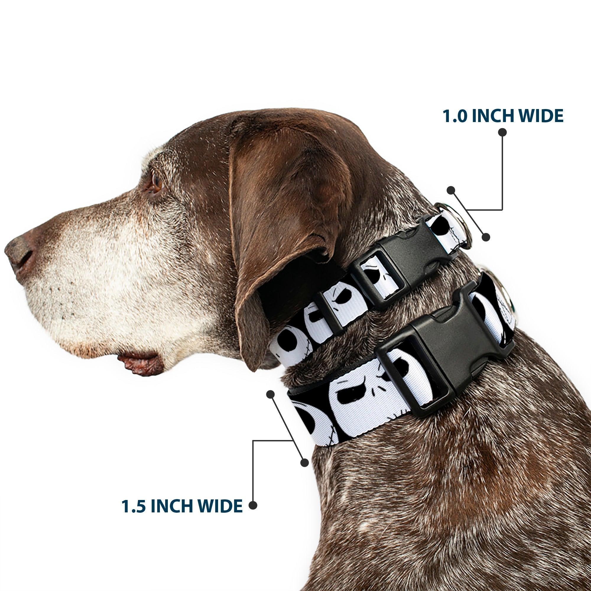 Plastic Clip Collar - Nightmare Before Christmas 7-Jack Expressions CLOSE-UP Black/White