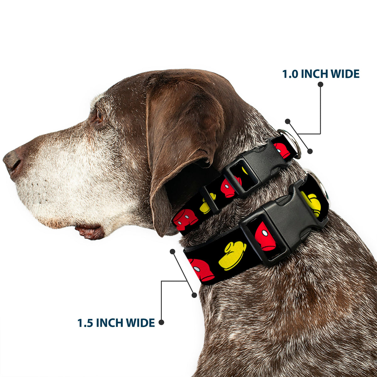 Plastic Clip Collar - Mickey Mouse Shorts and Shoes Black/Red/Yellow