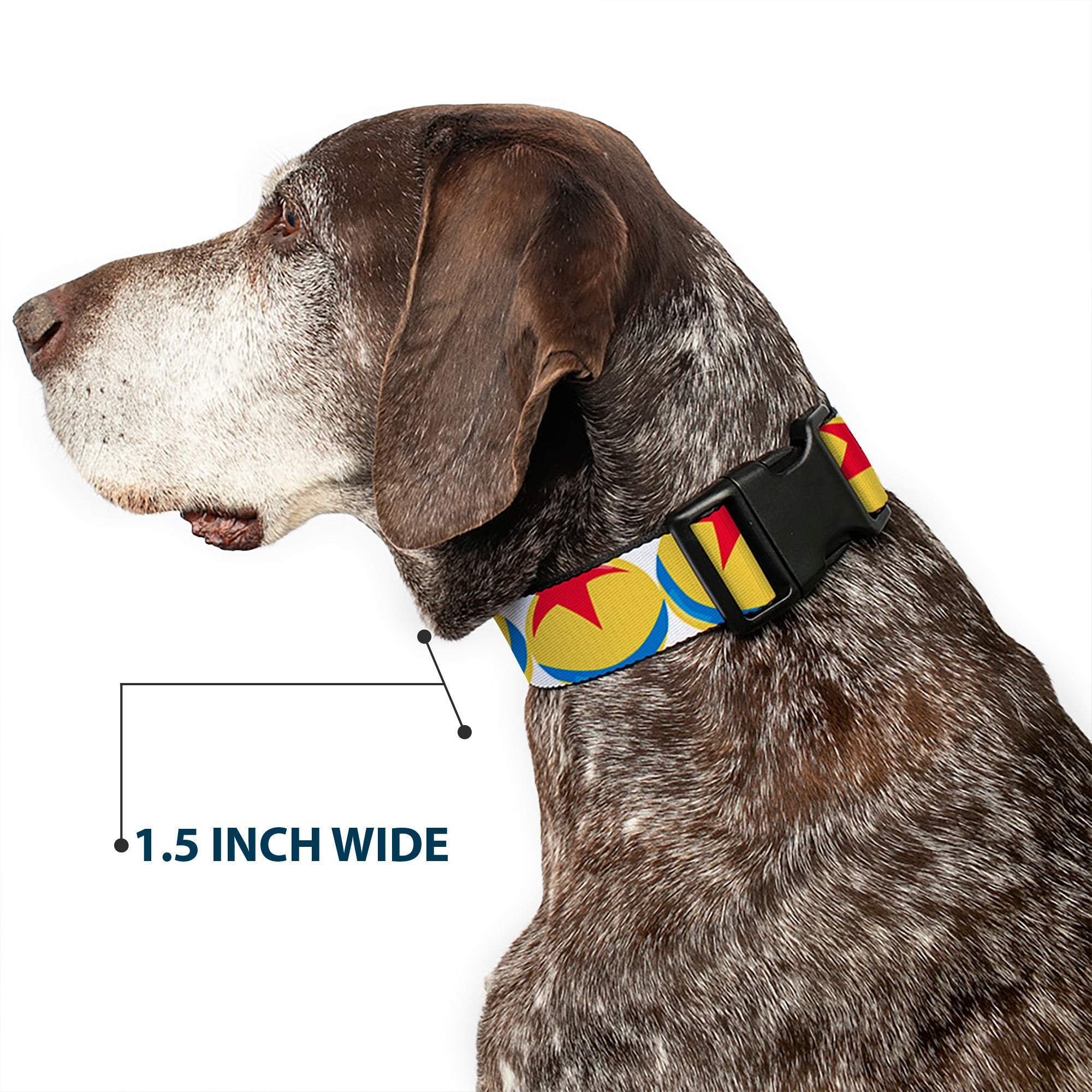 Plastic Clip Collar - Disney Pixar Luxo Ball Repeat White/Yellow/Blue/Red