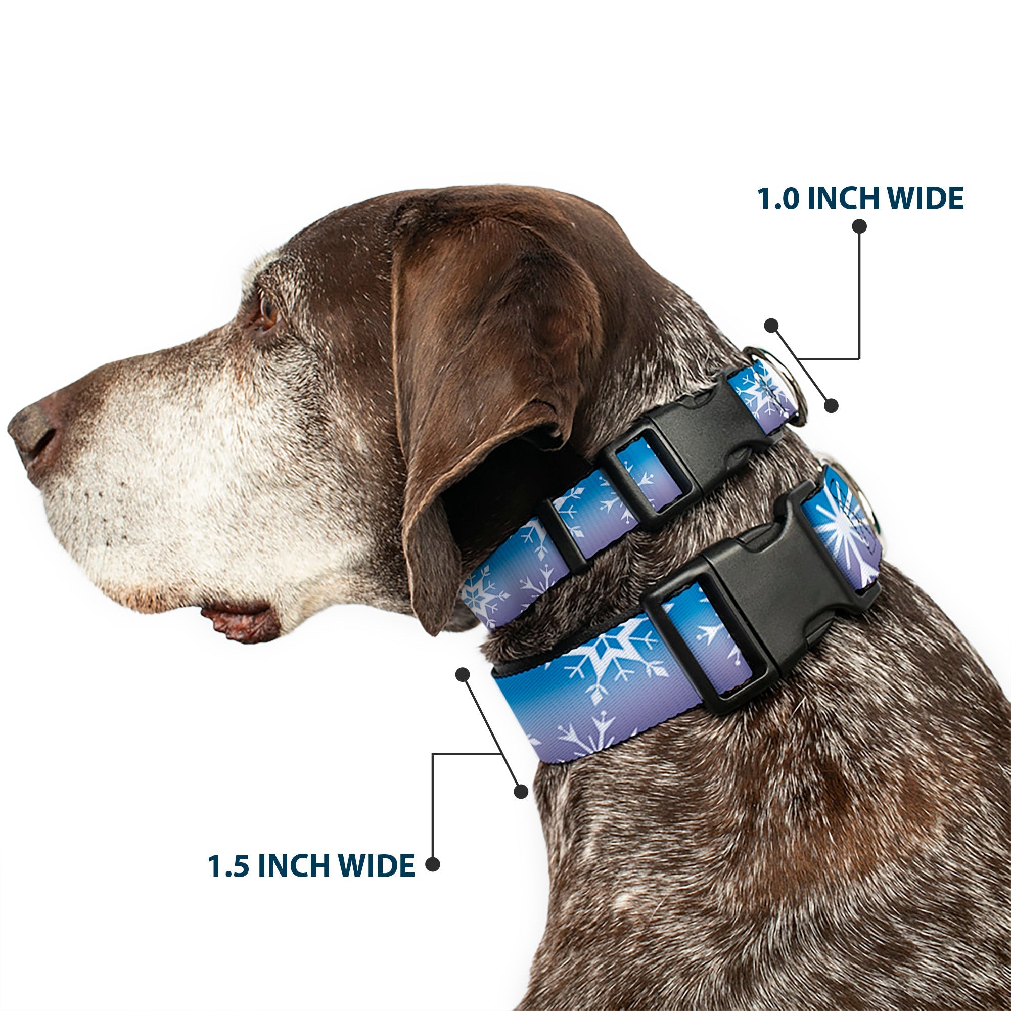 Plastic Clip Collar - Frozen II Snowflakes Blues/Purples/White