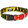 Plastic Clip Collar - MICKEY Smiling Up Pose Flip/Buttons Yellow/Black/Red