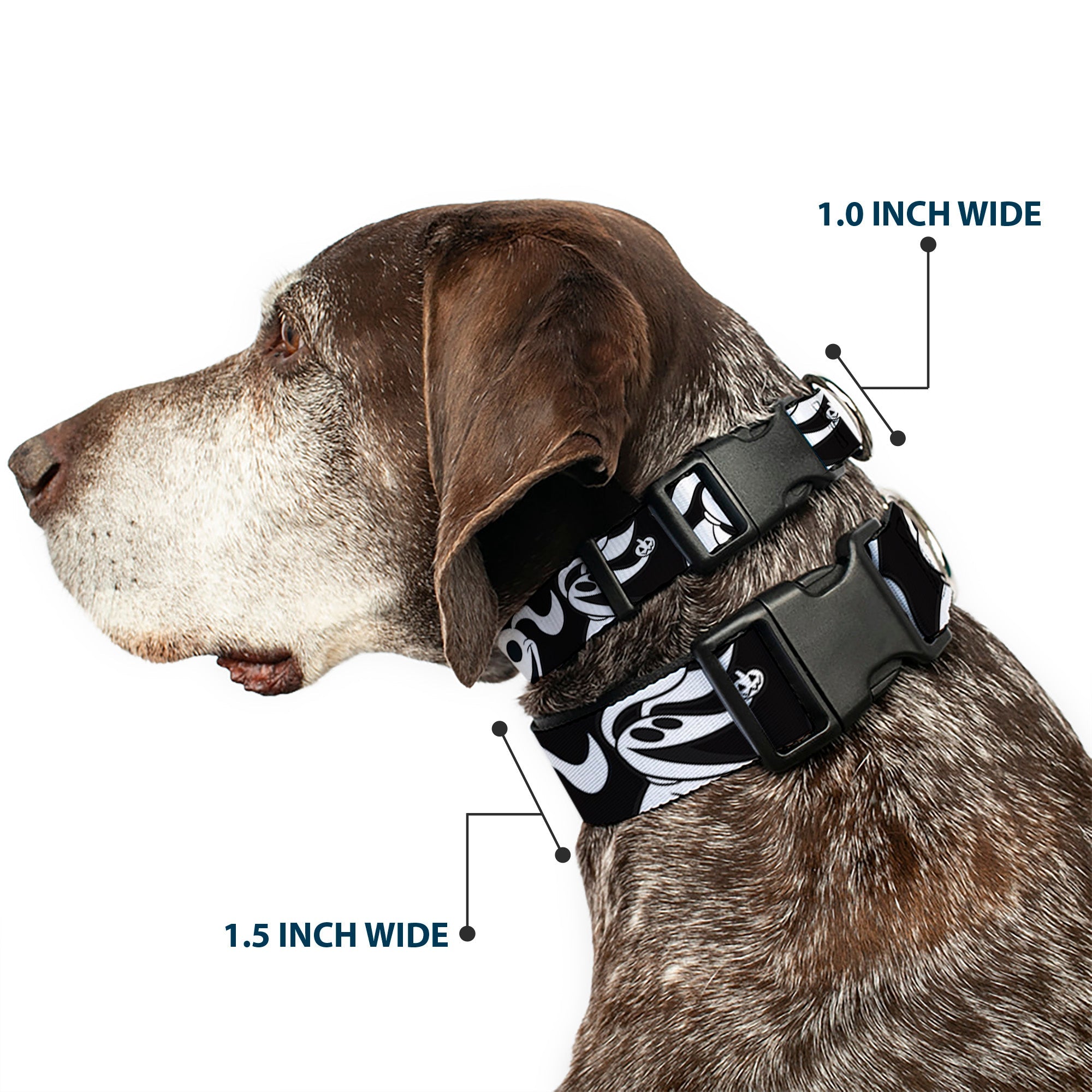 Plastic Clip Collar - Nightmare Before Christmas Zero Expressions Black/White