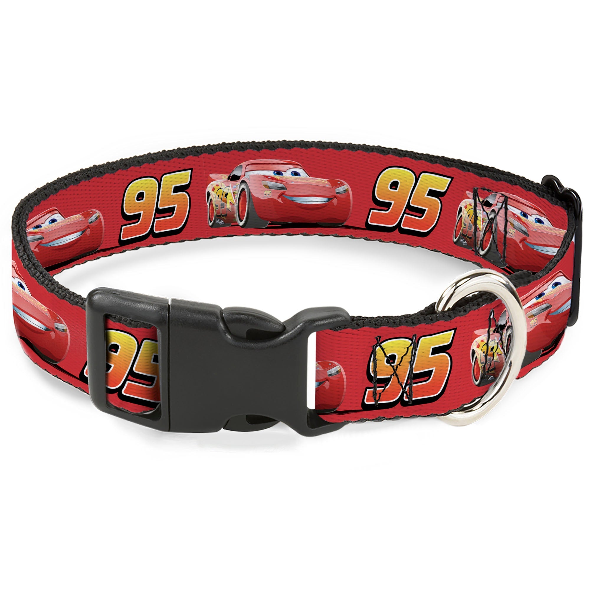 Plastic Clip Collar - Cars Lightning McQueen Smiling Pose/95 Reds/White/Orange