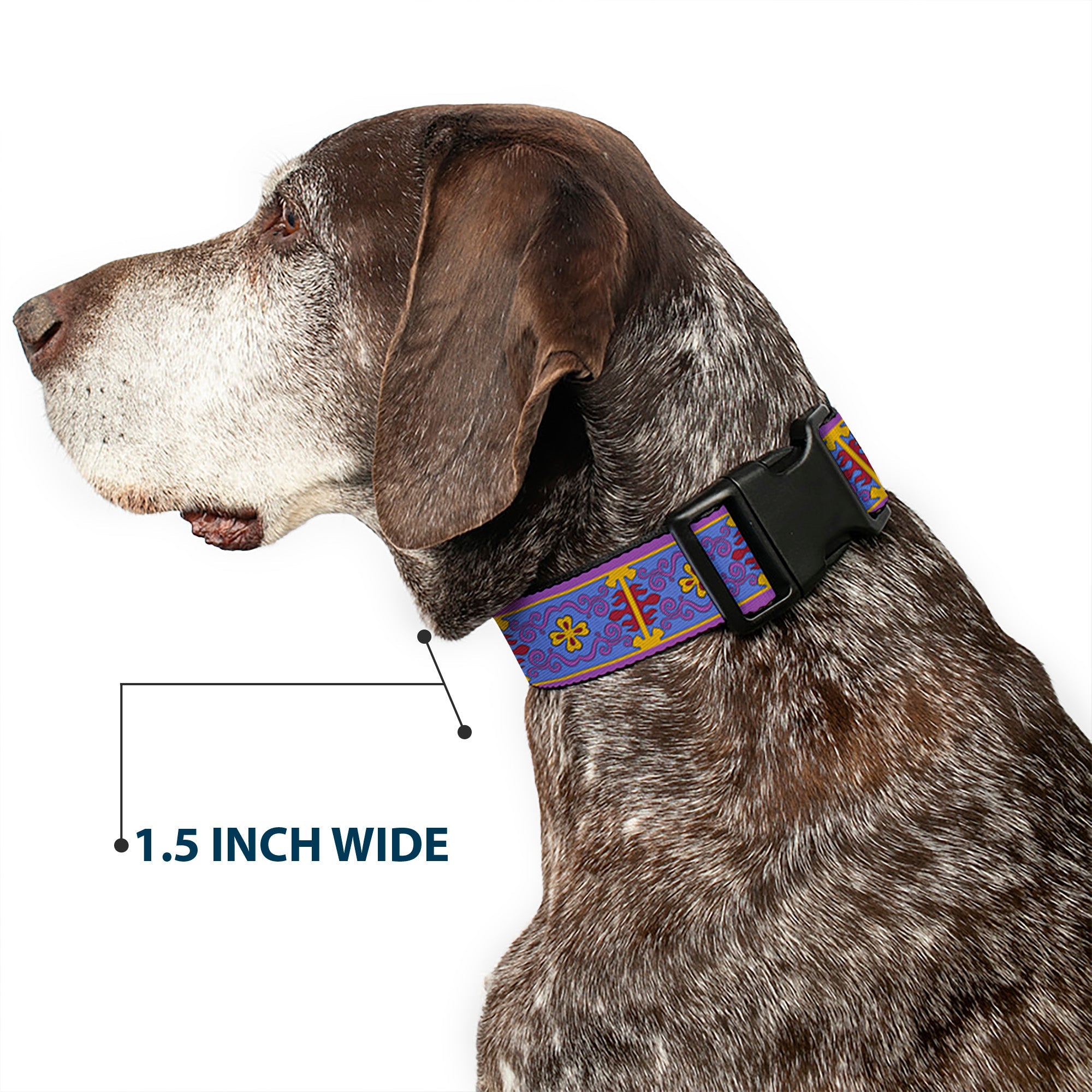 Plastic Clip Collar - Classic Aladdin Magic Carpet Tapestry Blue/Purple/Gold/Red