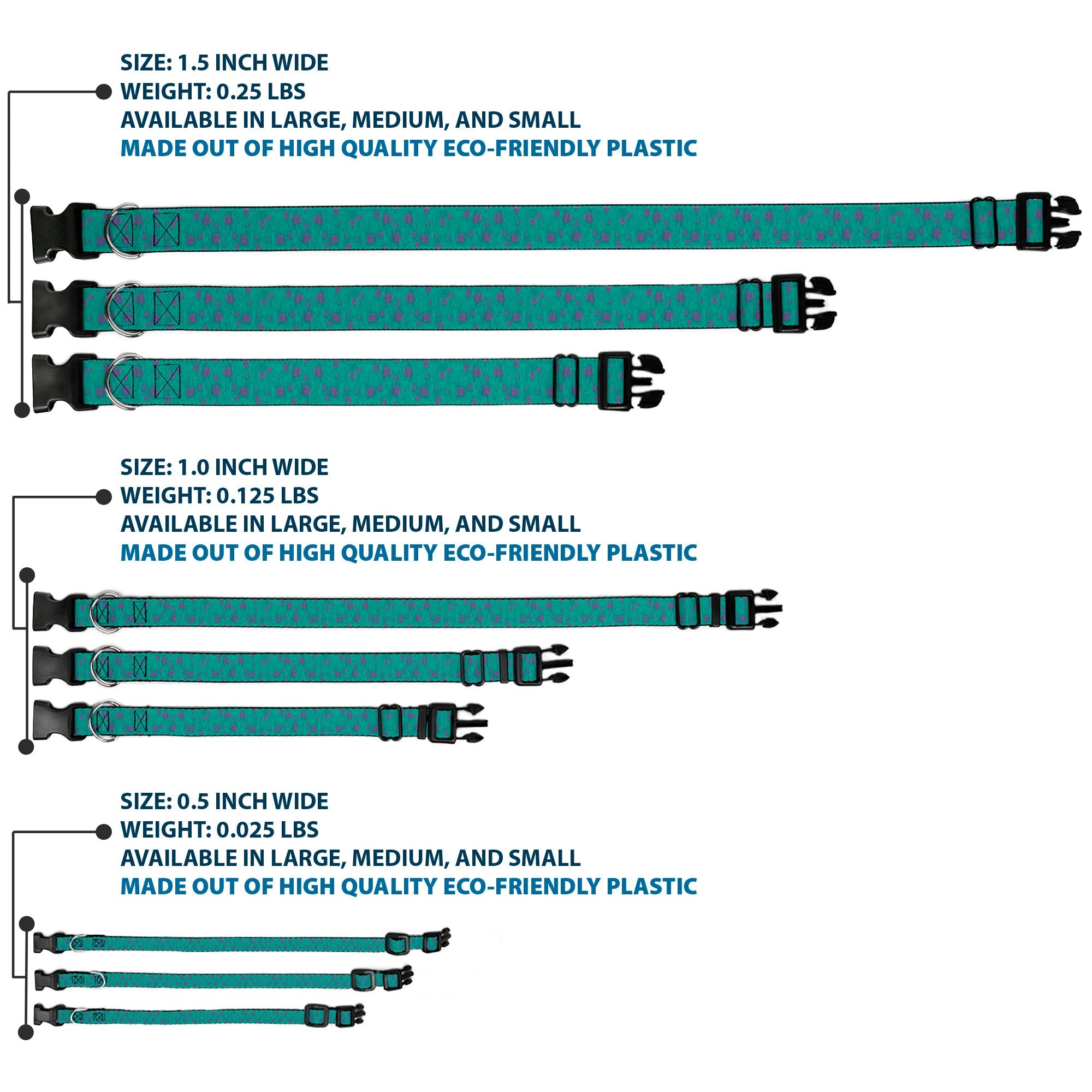 Plastic Clip Collar - Monsters Inc. Sulley Bounding Spots Blue/Purple