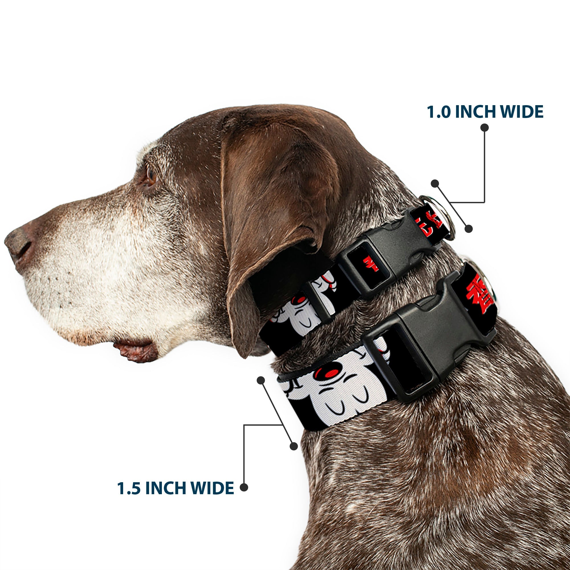 Plastic Clip Collar - Mickey Mouse Smelling Pose Black/White/Reds