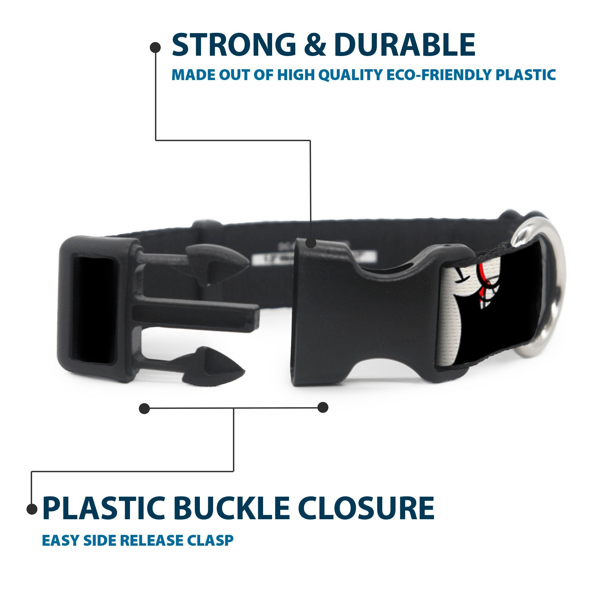 Plastic Clip Collar - Mickey Mouse Smelling Pose Black/White/Reds