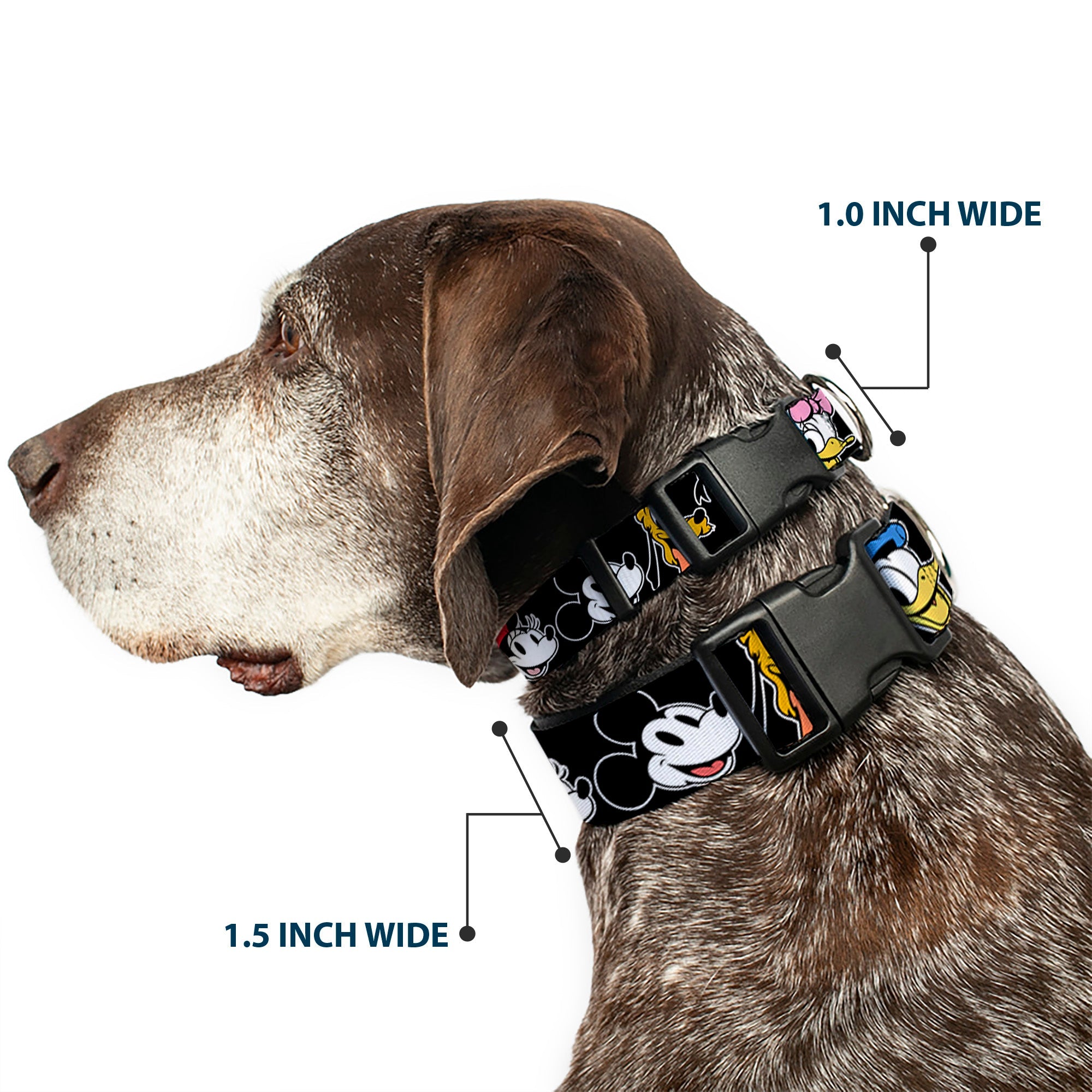Plastic Clip Collar - Disney The Sensational Six Smiling Faces Black