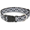 Plastic Clip Collar - Mickey Mouse Smiling Face Monogram Gray
