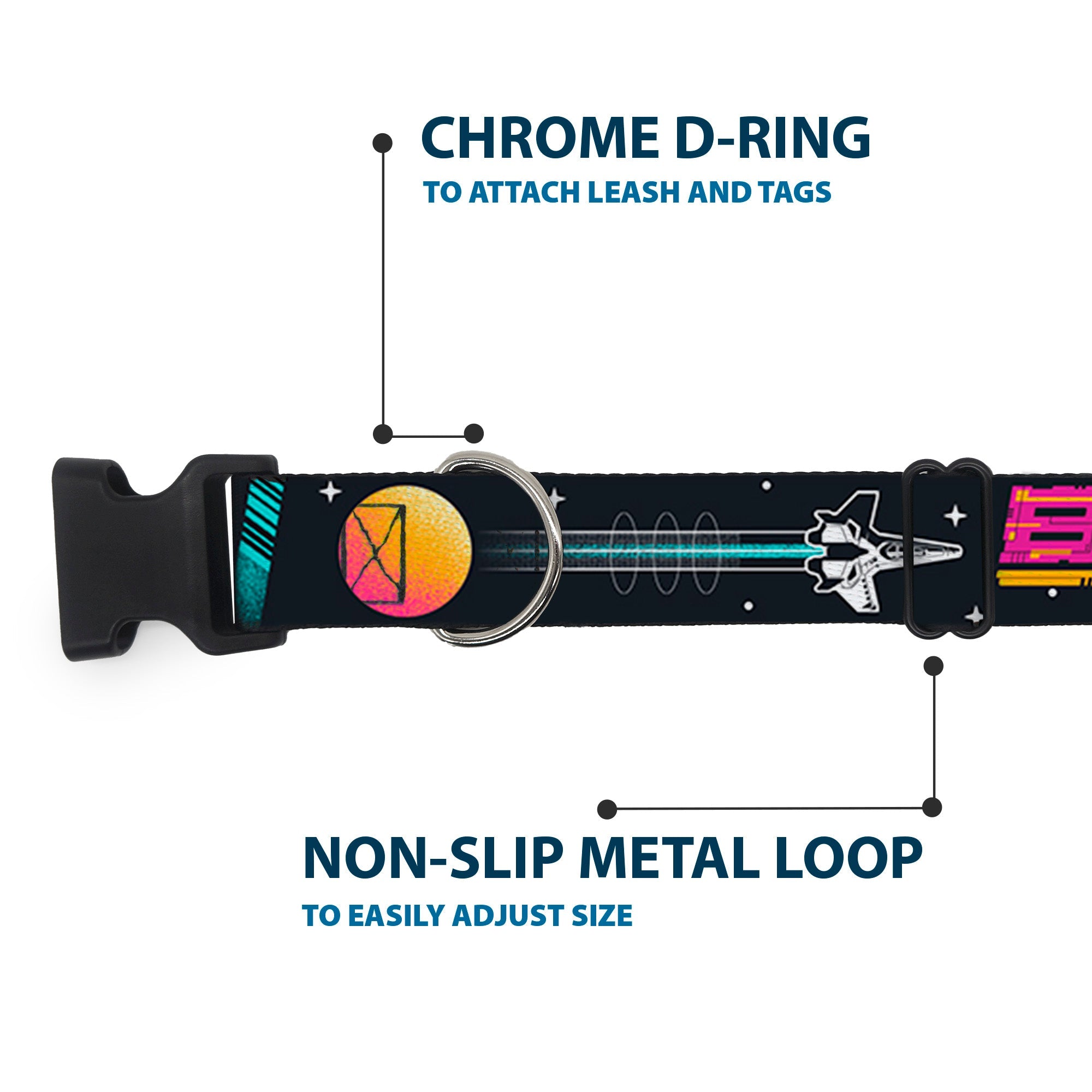 Plastic Clip Collar - BUZZ LIGHTYEAR Hyper Speed Spaceship Black/Multi Color